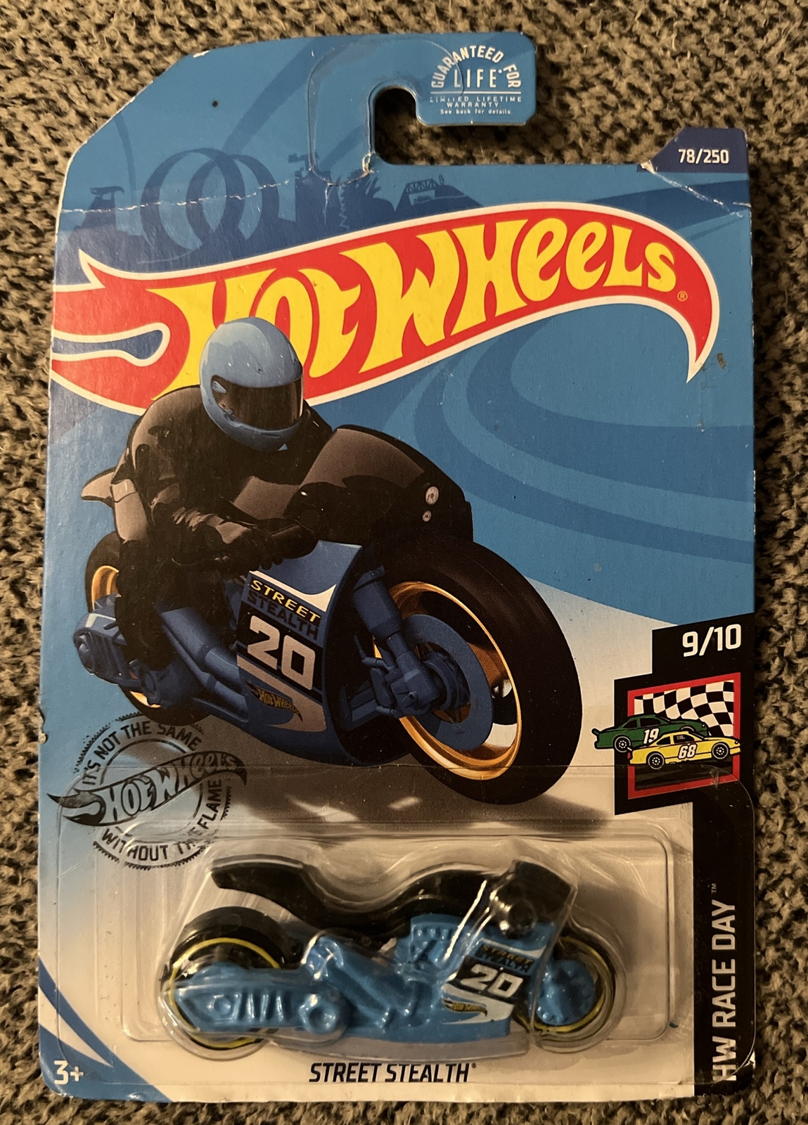 Hot Wheels Street Stealth Motorcycle HW Race Day #9/10 Blue Diecast 1:64 Scale
