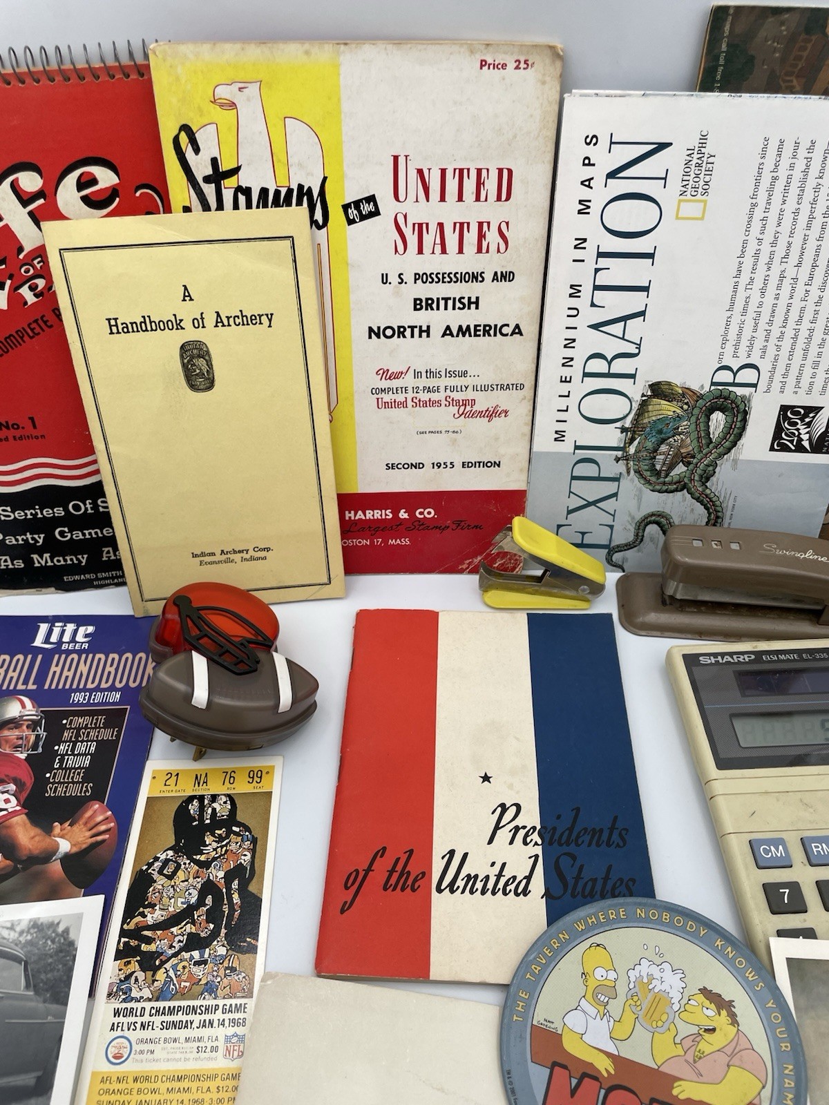 VTG 28pc Mixed Grandpa Lot: Military, USA, Car, Postcards, Photos, Football TG1