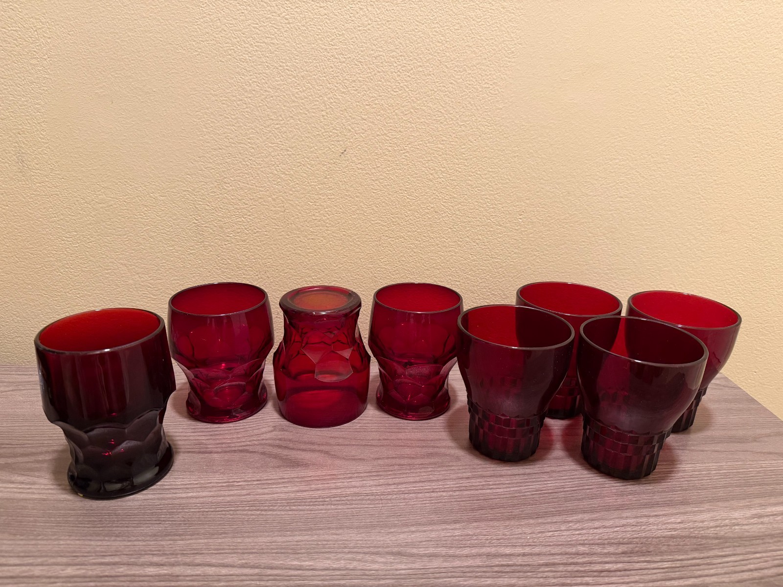 Mixed Lot of Anchor Hocking & Viking Ruby Glasses (See description for details)