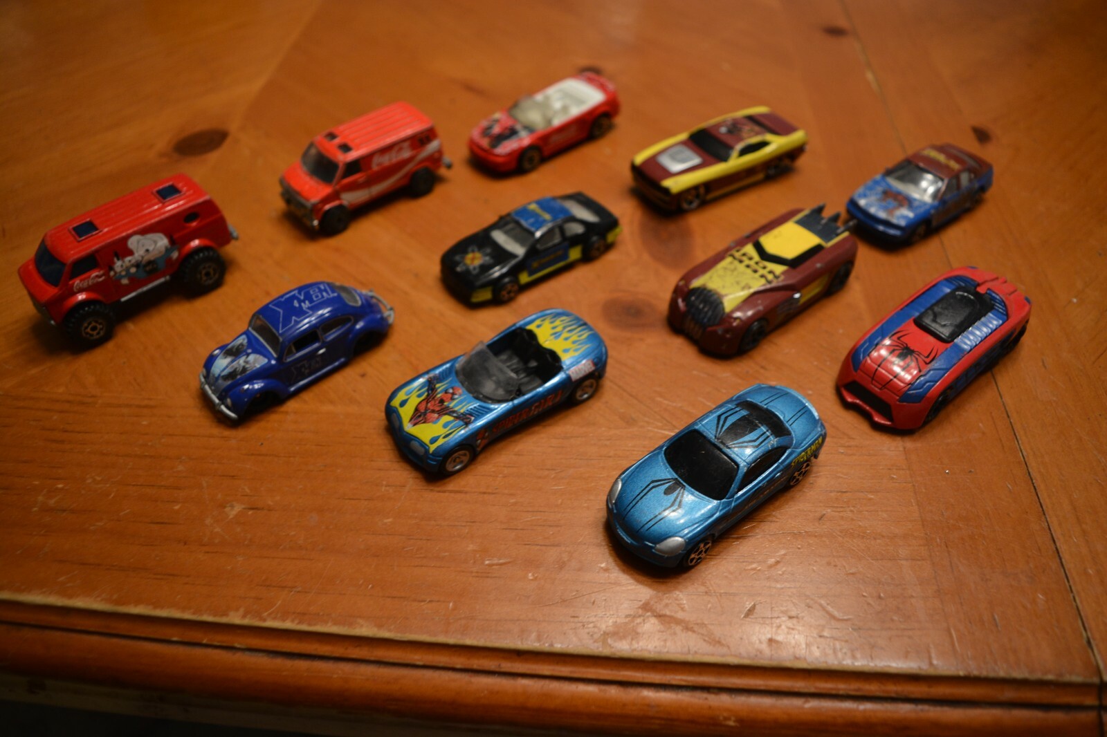 MARVEL COMICS AND COKE COCA COLA VEHICLES LOT USED SOME RARE