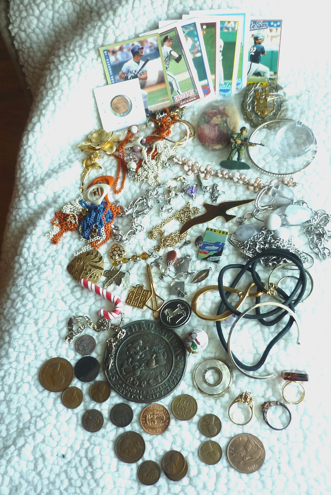 Junk Drawer Lot Old Jewelry Coins