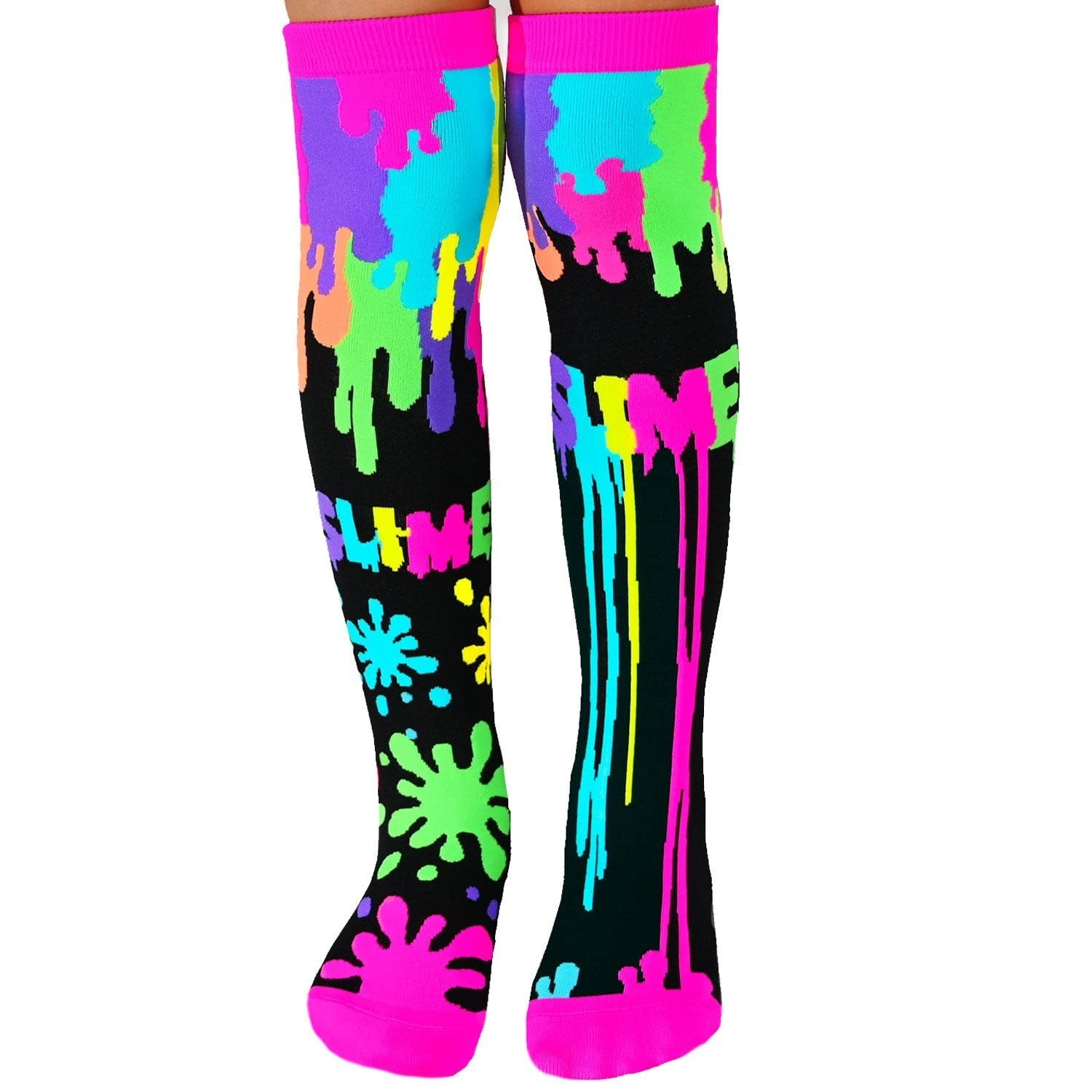 MADMIA Neon Slime Socks – Unisex Kids & Adults, 2 Pack