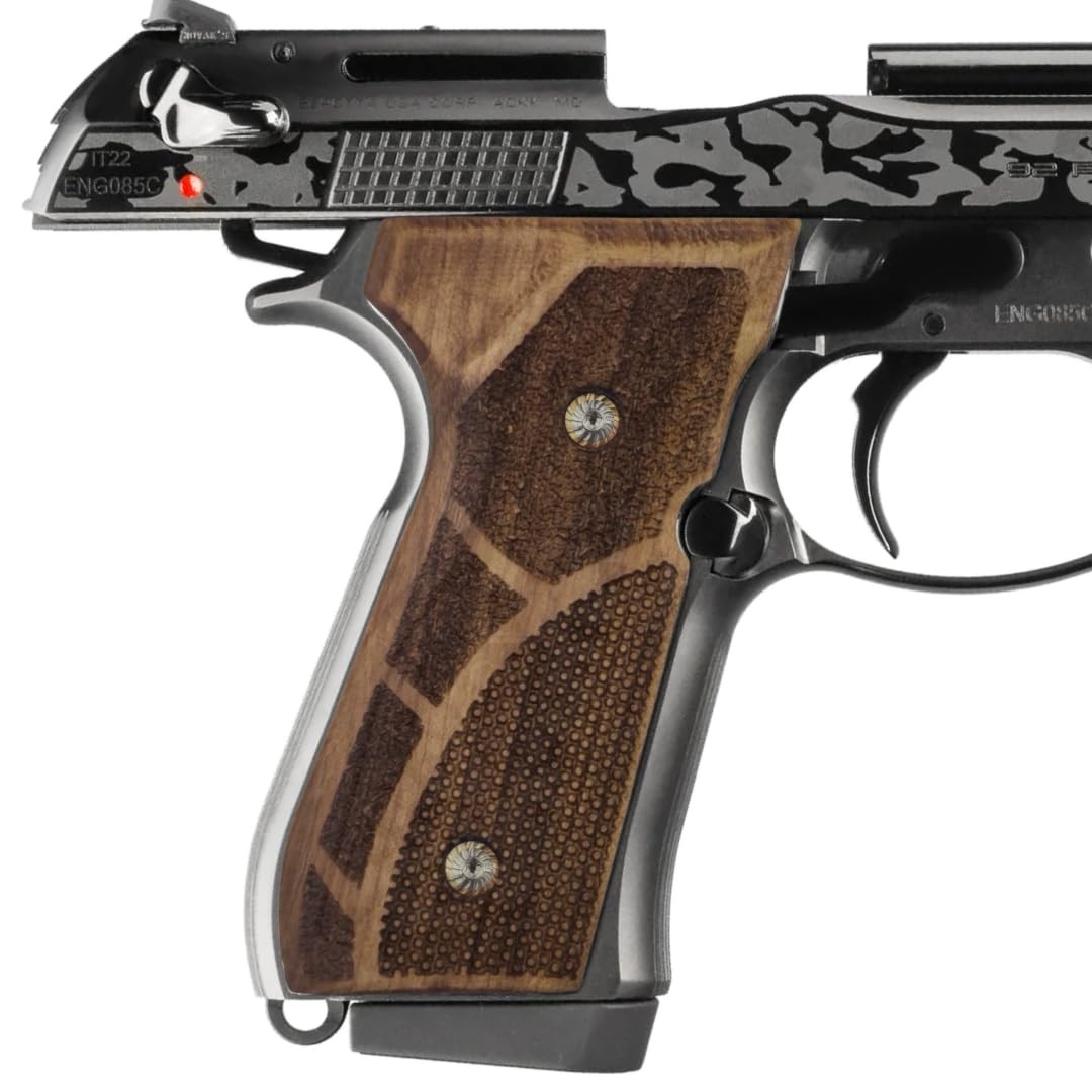 Zib Grips Wood Pistol Grips for Beretta 92FS/M9 Series, Robo Handprint