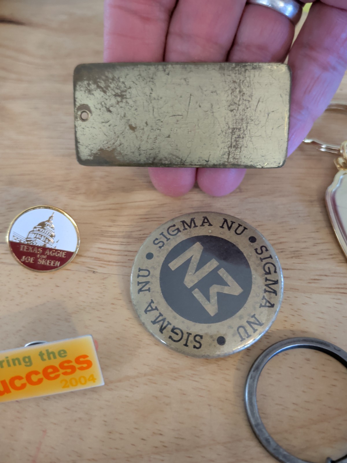 VTG To Now Mix Lot~Keychains, Hat Pins, College Fraternity, Military, Medallions