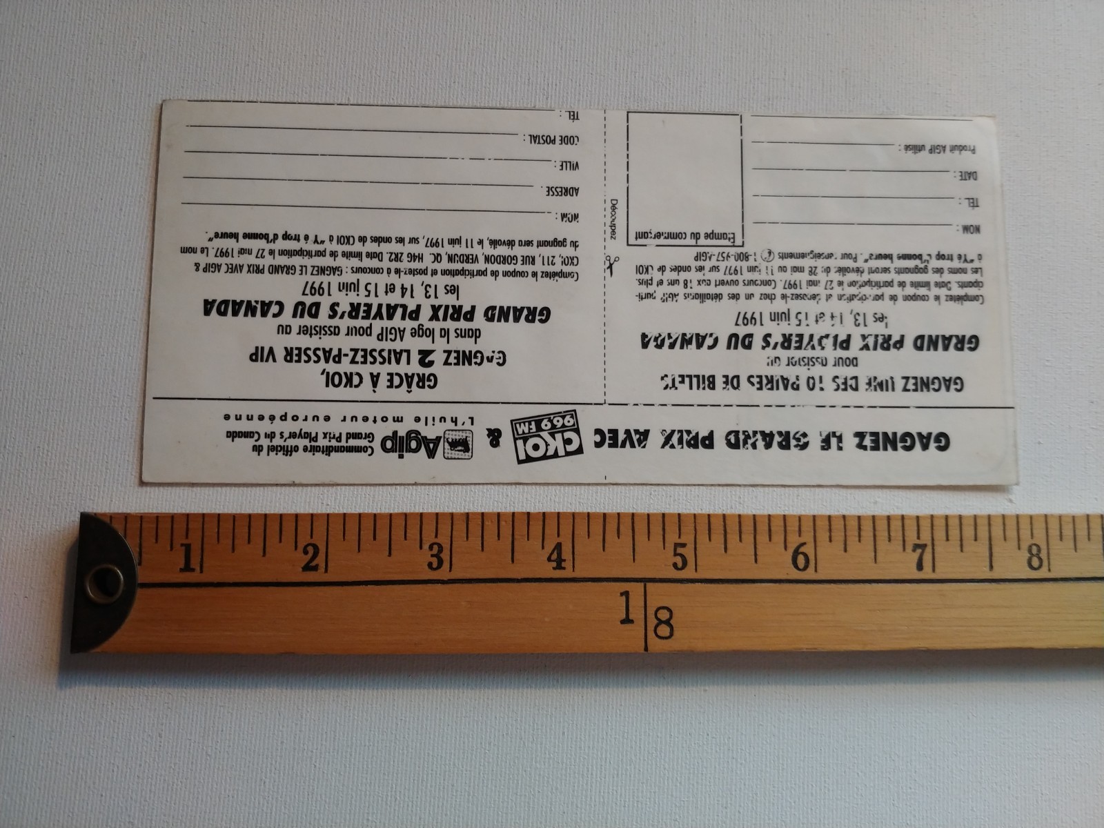 * 90S AGIP CKOI RADIO STATION SPONSOR RACING 96.9 FM STICKER DECAL *