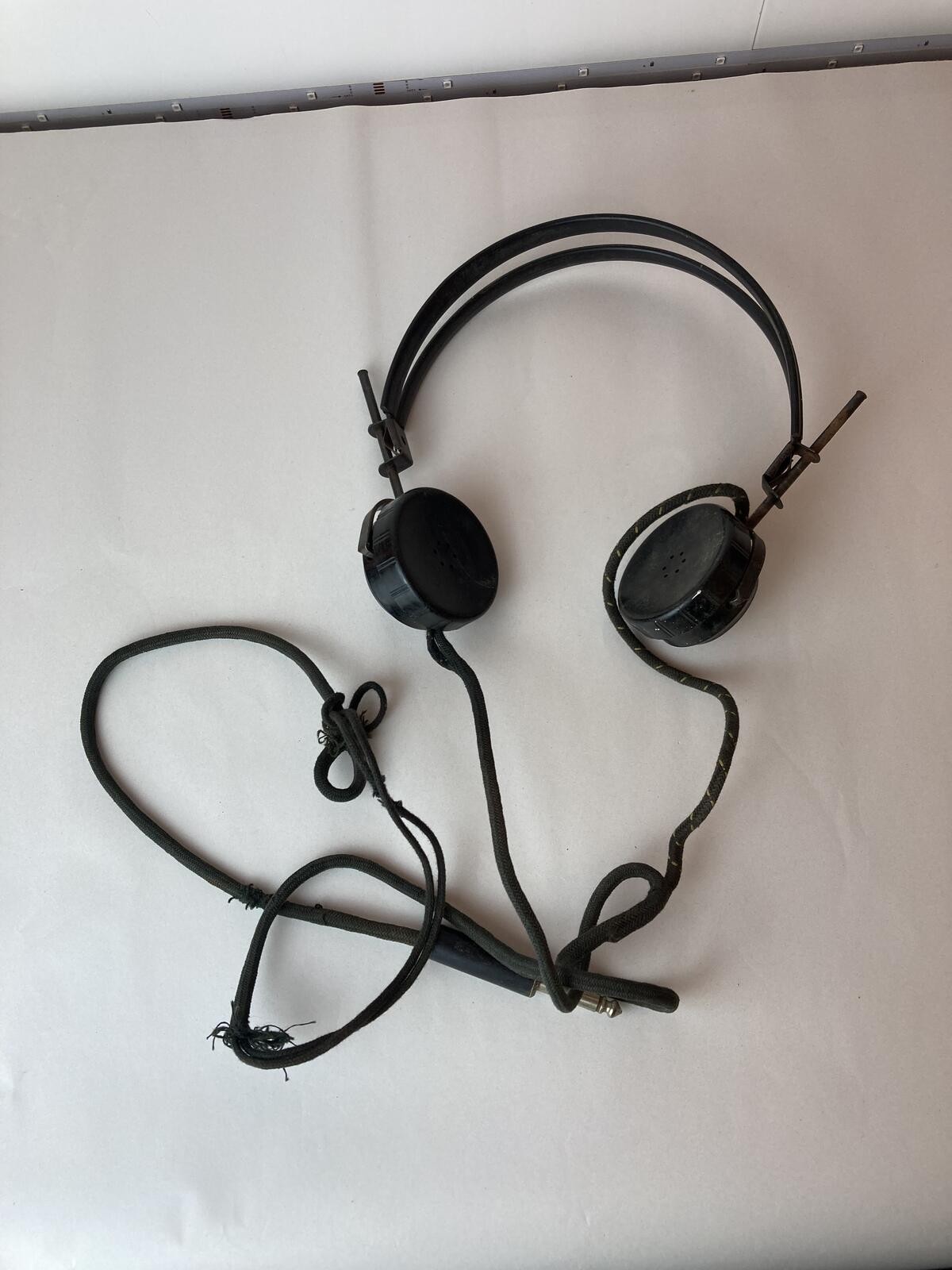 Vintage Radio Telephony Headset Bakelite Earpieces 1/4 inch Plug