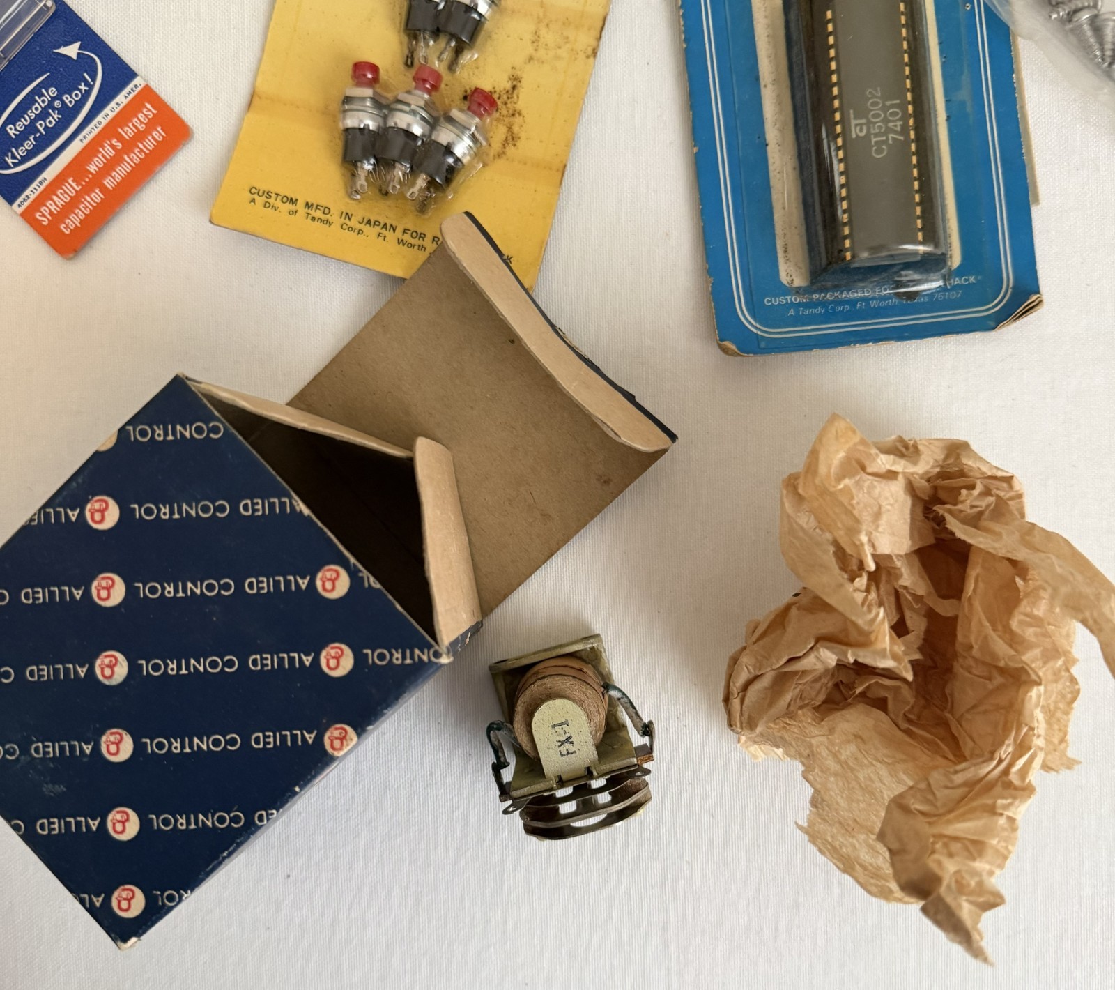 VTG Junk Drawer Lot Electric Radio Components Daven Switch Precision Meter NOS