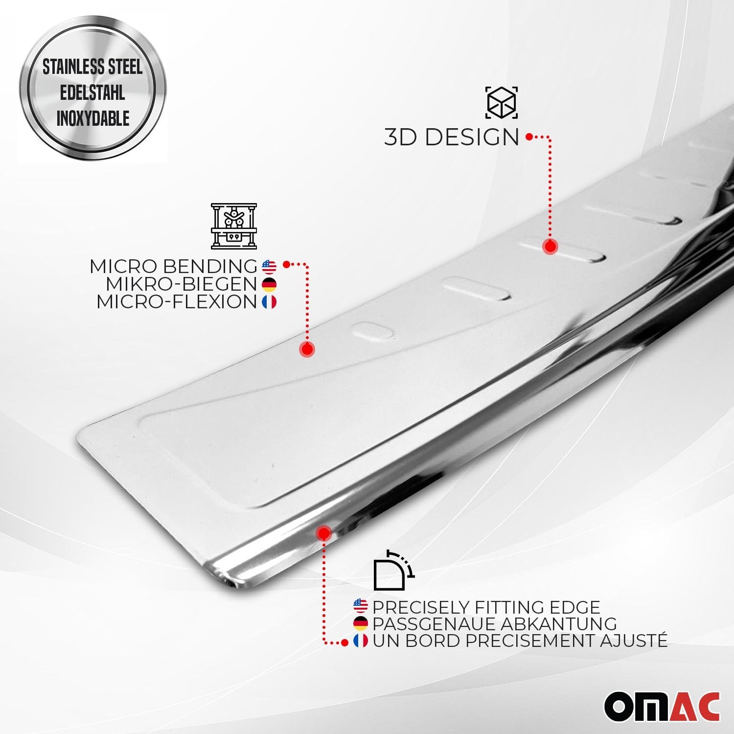 OMAC Rear Bumper Sill Cover for BMW X5 F15 2014-2018 – Stainless Steel Pol