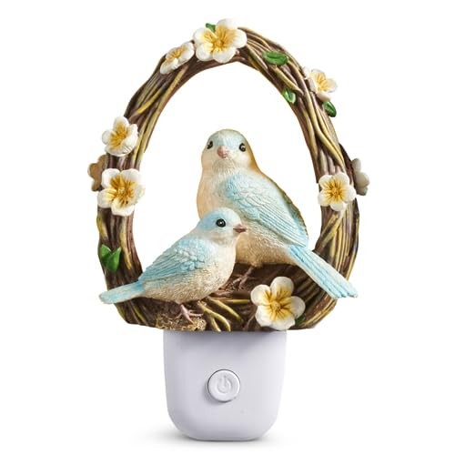 RAZ Imports Springtime Birds Night Light, 6-Inch, Resin, Multicolor