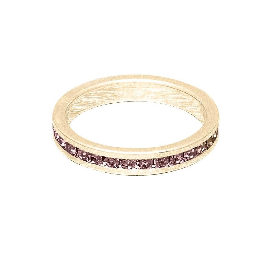 Maya J February Birthstone Yellow Gold Stackable Ring, Size 7, Amethyst