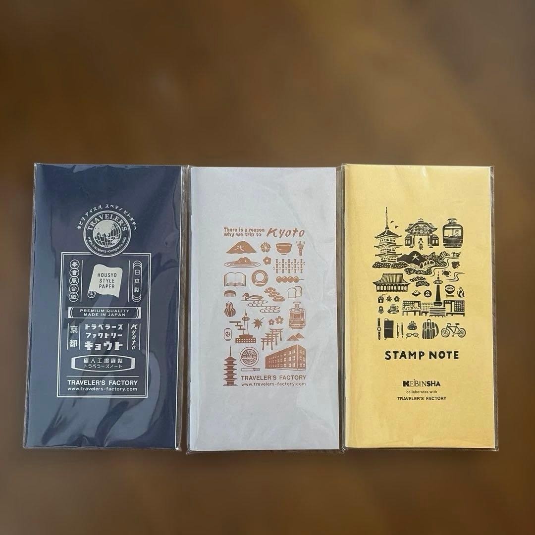 TRAVELER’S FACTORY TRAVELER’S NOTE REFILL 3 BOOKS KYOTO LIMITED