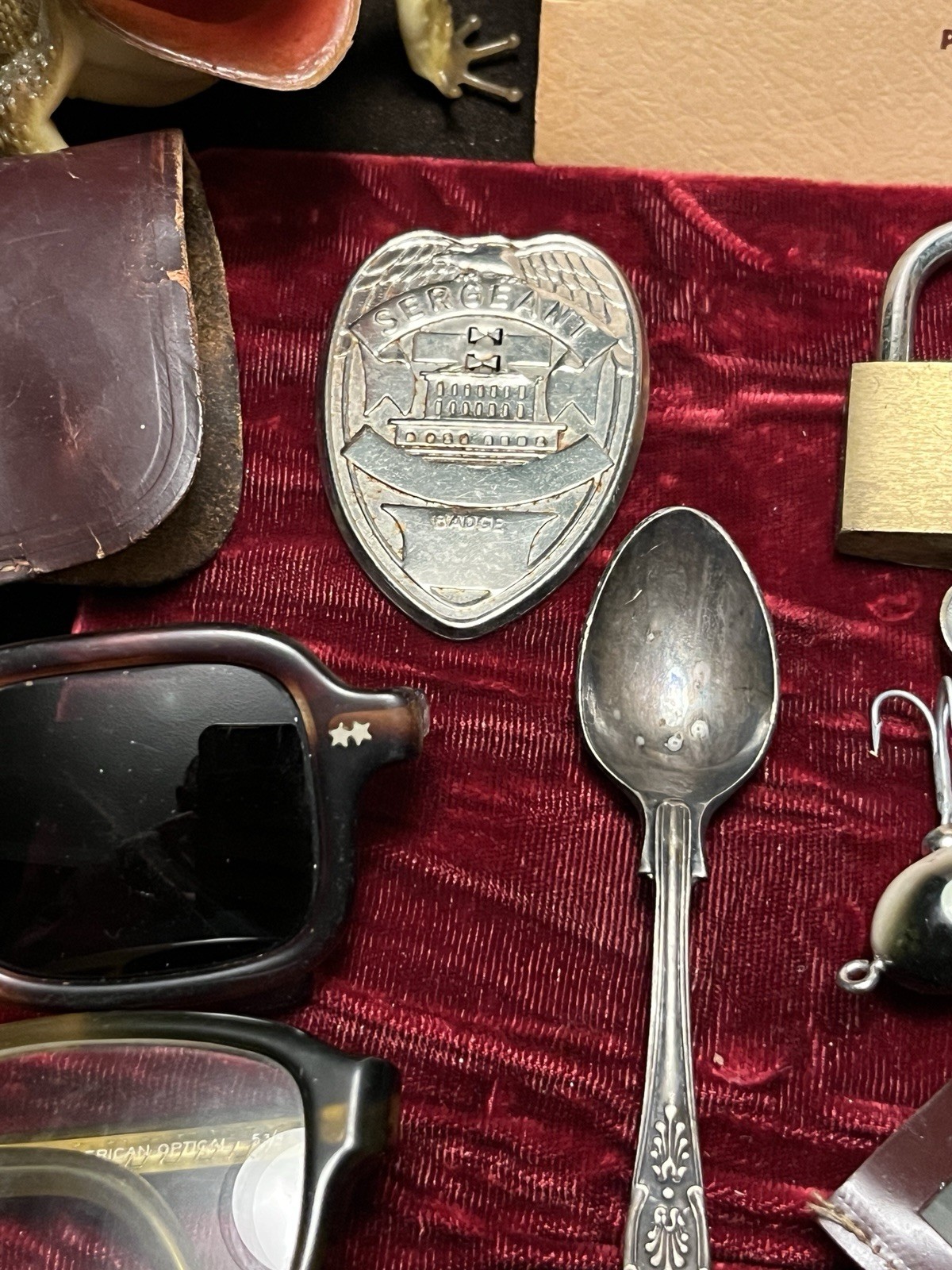 VTG JUNK DRAWER Mens Lot Metal Collectibles LURES Cards GRANDPA 30+ items USA