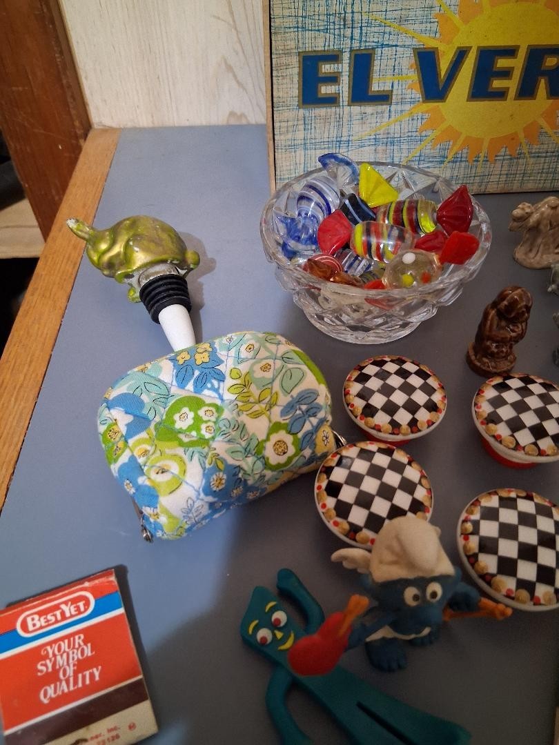 Junk Drawer Lot, Gumbie, trolls, chicken in car, Pincess Diana beanie baby