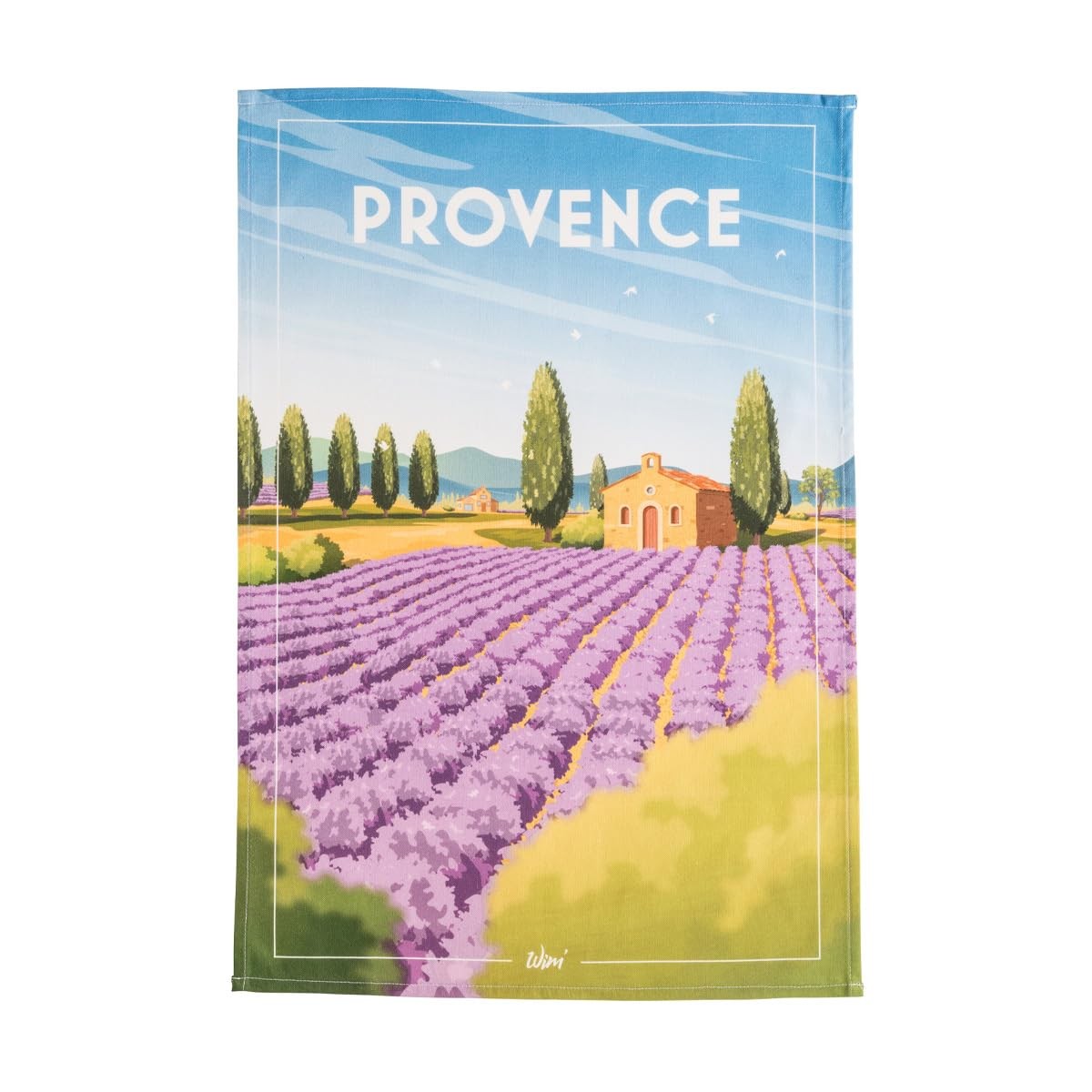 Coucke French Cotton Digitally Printed Tea Towel, WIM’, Provence, 100% Cotton