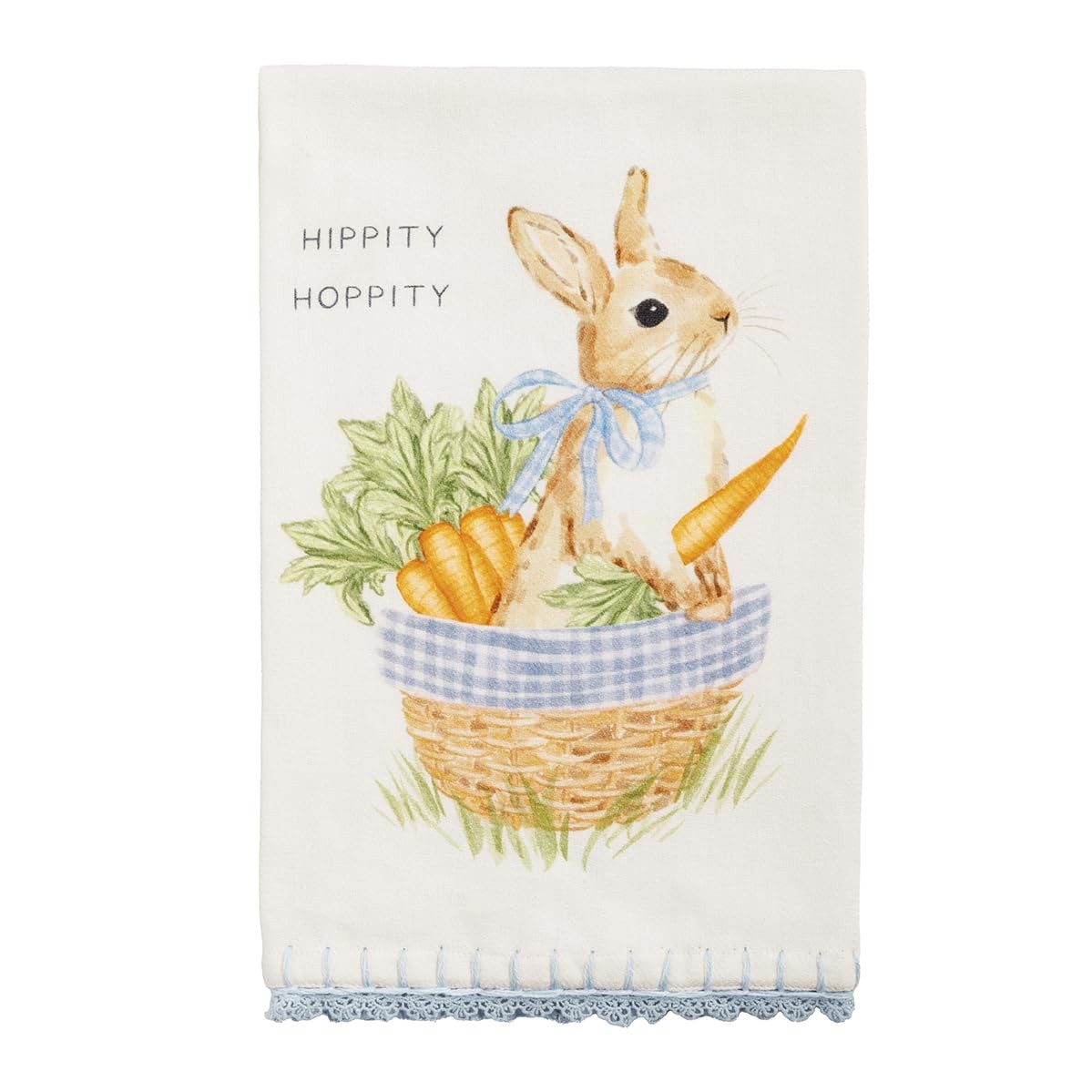 Mud Pie Hoppity Easer Bunny Basket Printed Towel Multicolor 26 Inch Standard
