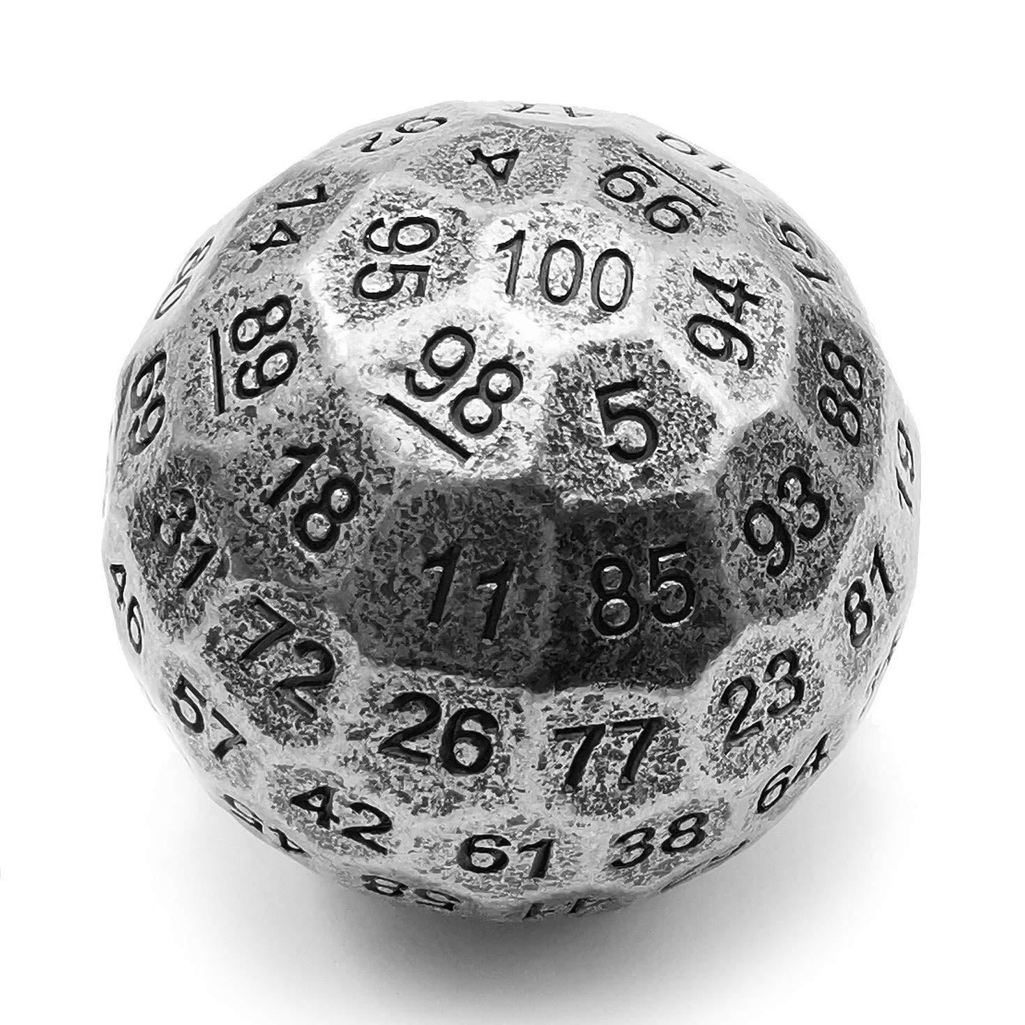 BESCON DICE Solid Metal 100 Sided Plastic Black 97in 50MM Functional Dragon