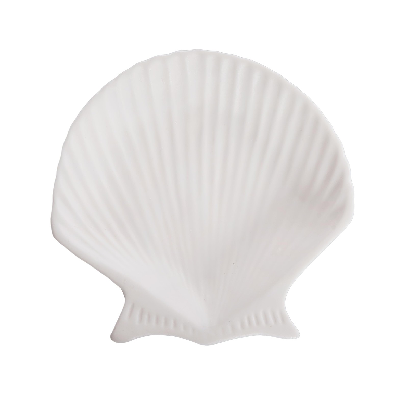 Beachcombers Fan Shell Dish, 6.3″, White Decorative Plate