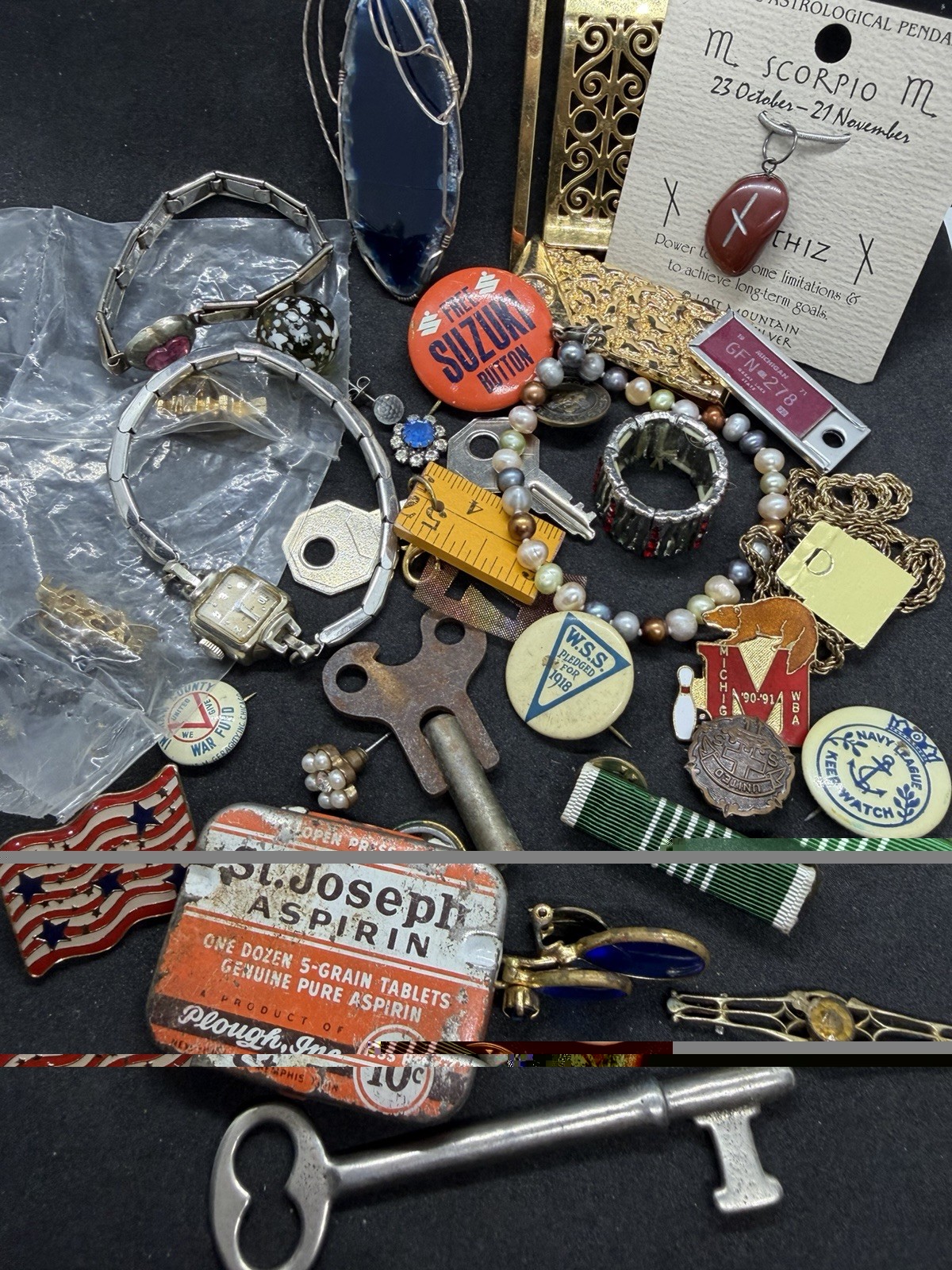Vintage To Modern Junk Drawer Lot Keys Jewelry Watch Etc Resell Collecting Etc