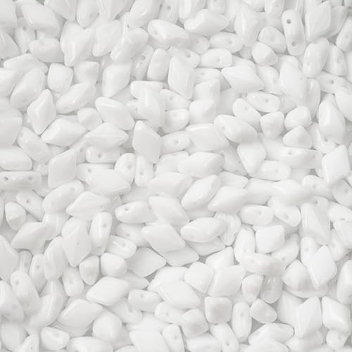 Matubo Czech Gemduo 2-Hole, Chalk White, 50g