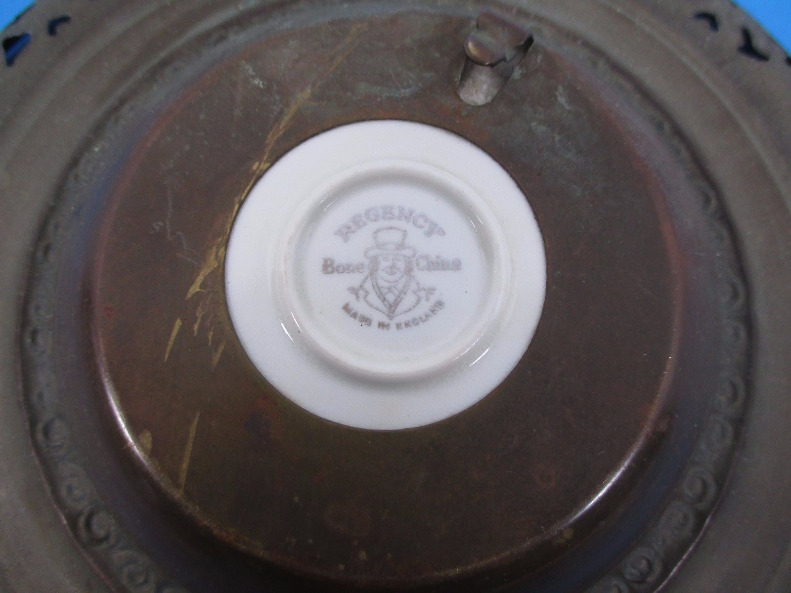 Vintage Bone China & Brass Decorative Plate Old Coach House York Regency VS9