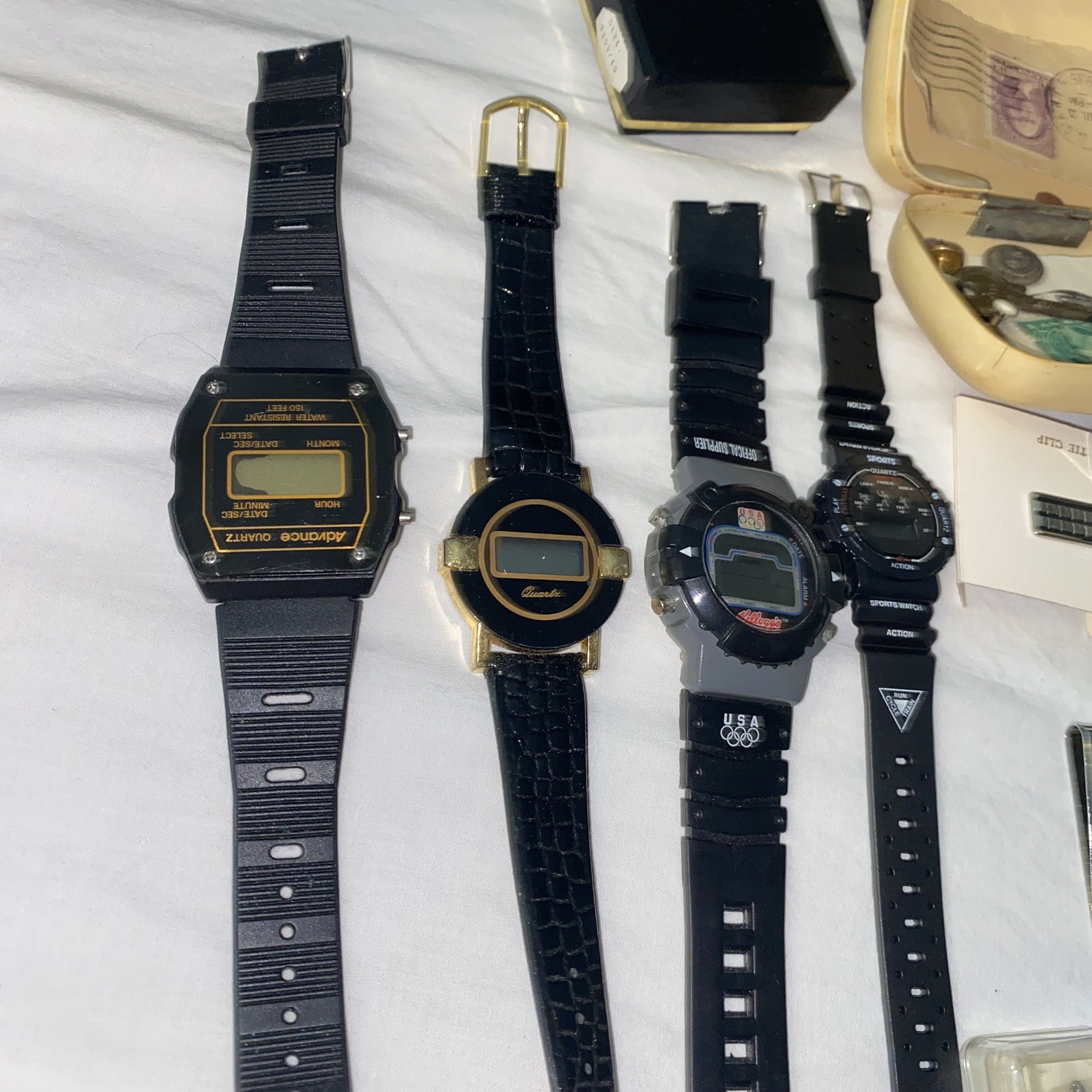 Beautiful Vintage Junk Drawer mixed Lot Watches Medals Pins Jewelry etc!