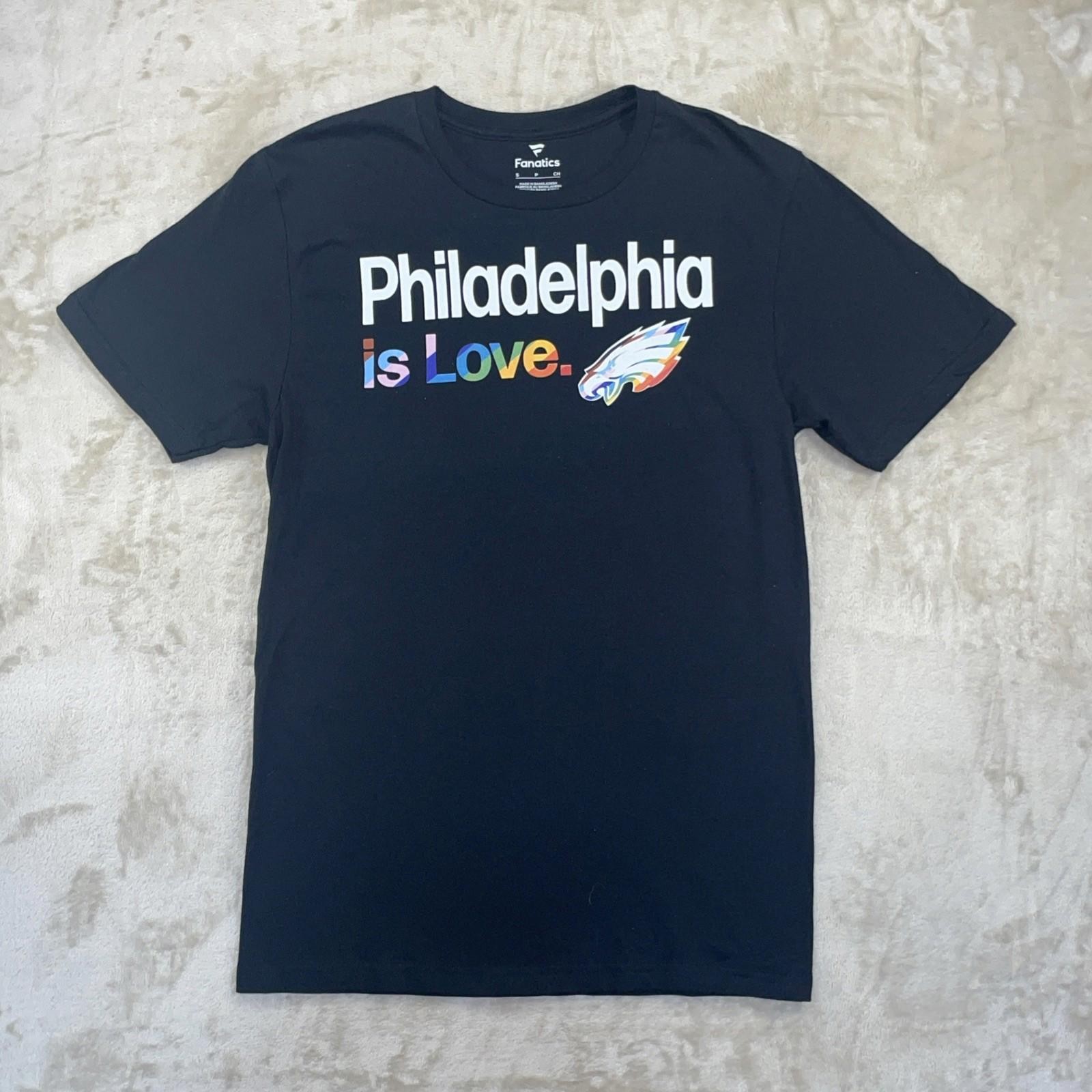 NWOT Philadelphia Eagles Team City Pride Logo Black T-Shirt LGBTQ+ Men’s S