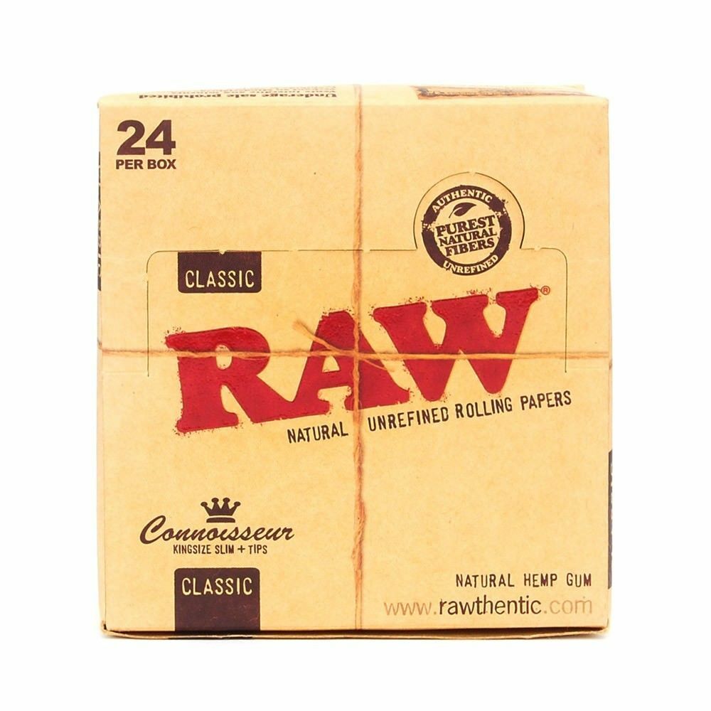 RAW Organic 300s 1 1/4 Rolling Papers 12 PACKS – Natural Unrefined 300 1.25