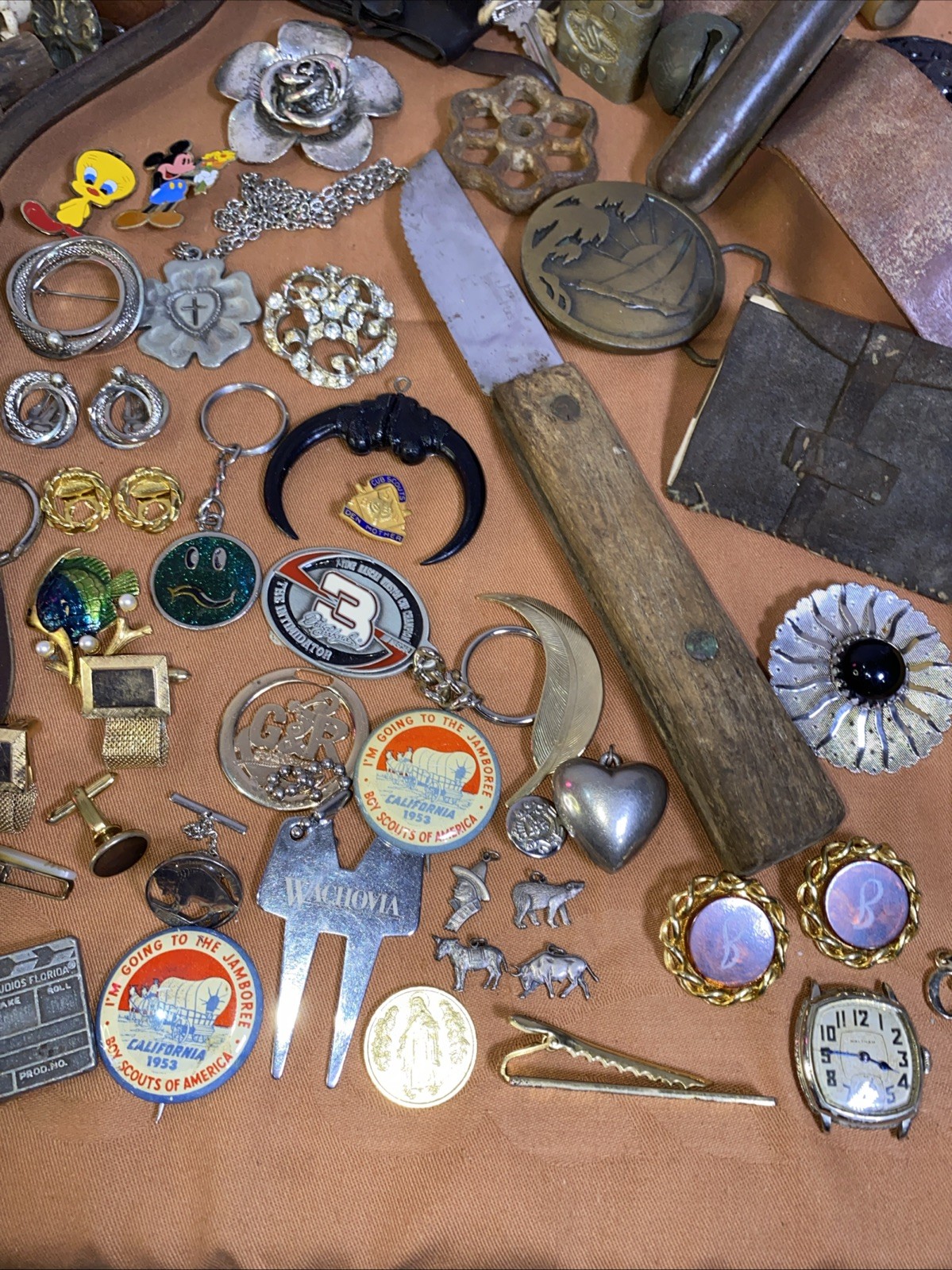 Vintage Junk Drawer Lot 1800’s 1900’s Sterling Silver WW1 Victorian