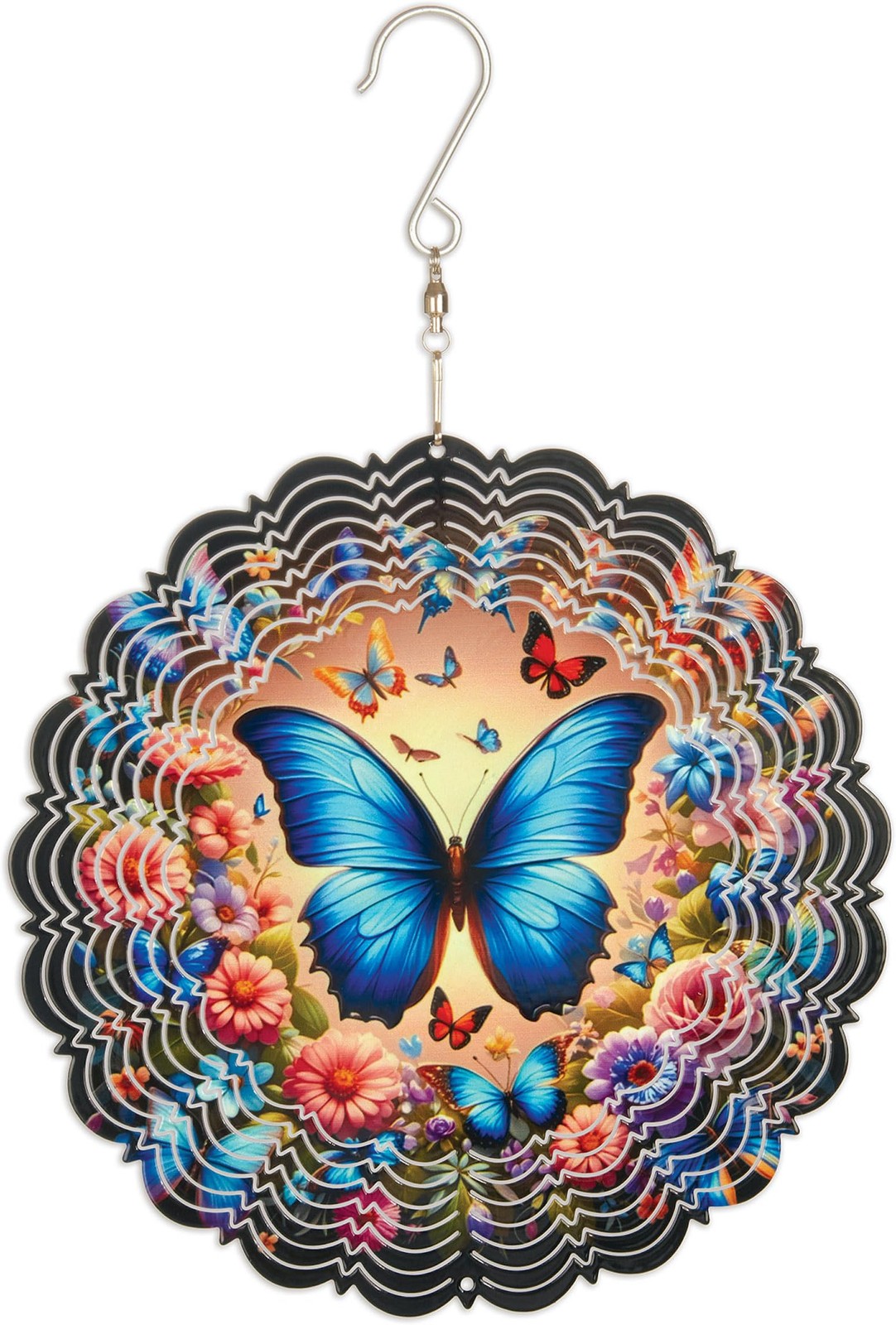 Sunset Vista Designs 8″ Butterfly Kaleidoscope Hanging Wind Spinner