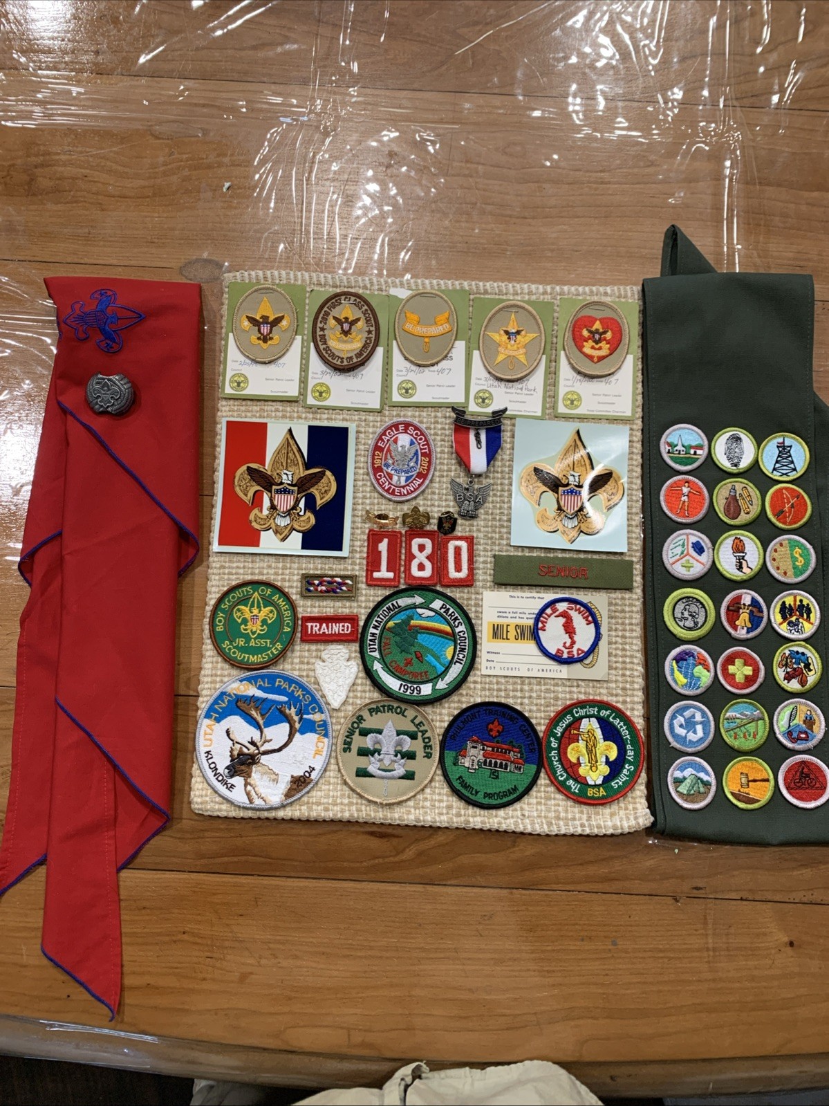 Junk Drawer BSA Complete Eagle Scout All Ranks Cards Sash/Merit Badges And More