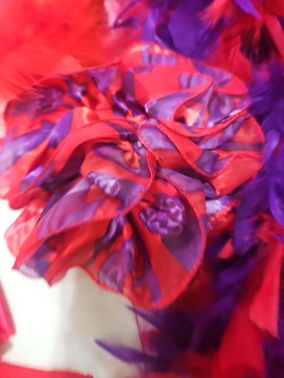Huge Lot Red Hat Society Jewellry Pins Ornaments Feather Boas Handbags Doll