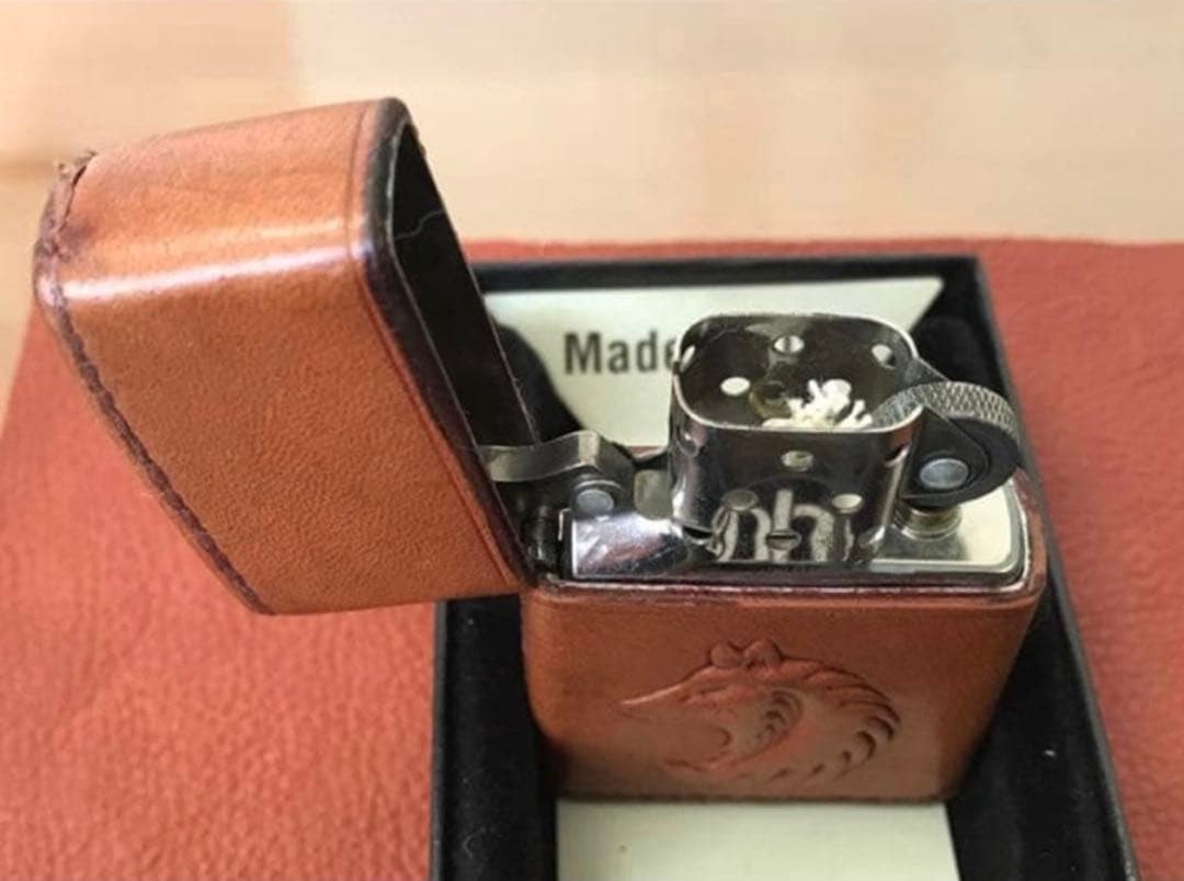 Zippo TADY & KING (Gorose inheritance) Wolf leather wrapped 2001 rare item