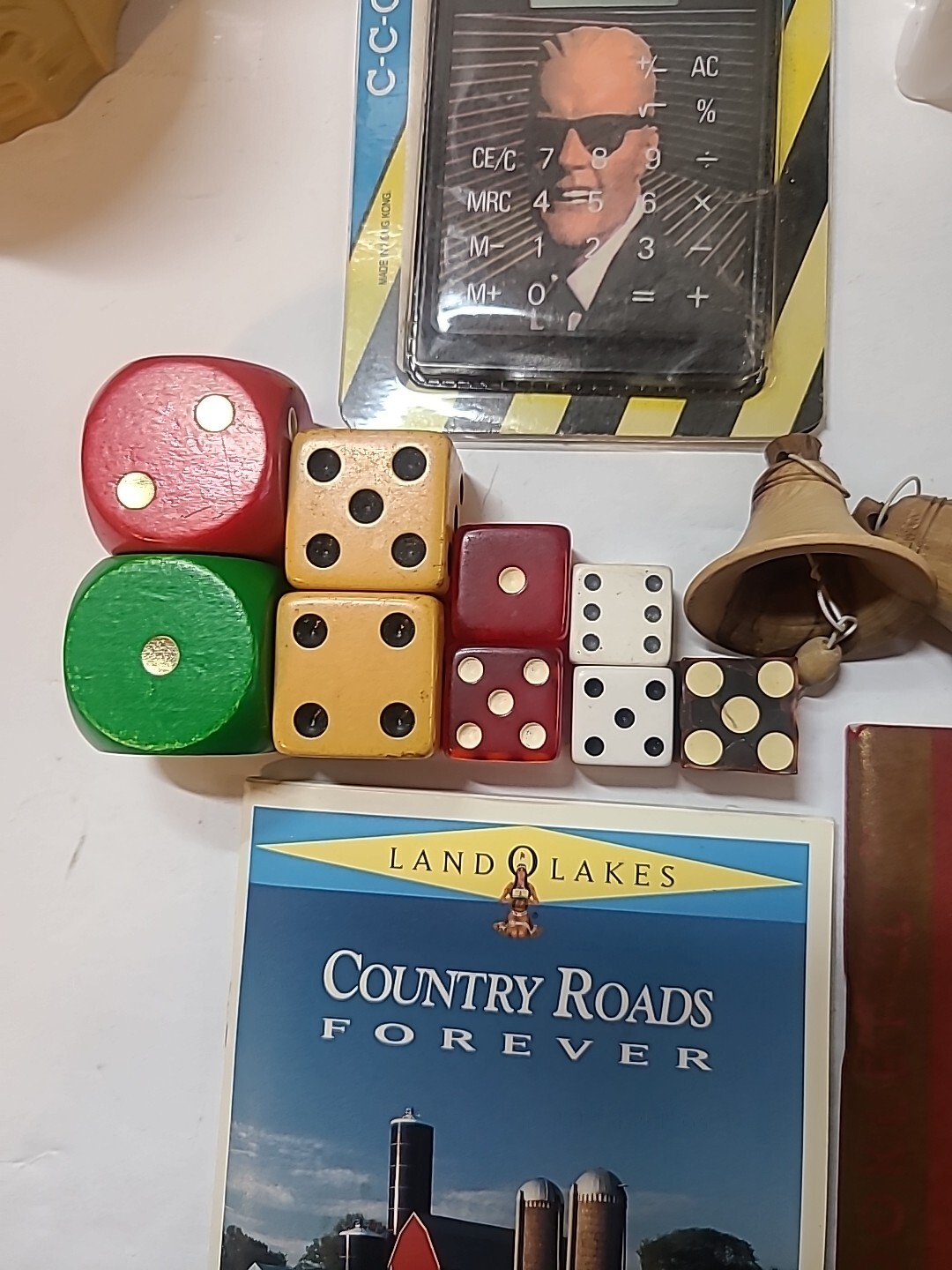 Lot Vintage Junk Drawer – Car Advertising Mr. Peanut, Compass Japan, Dice, Watch