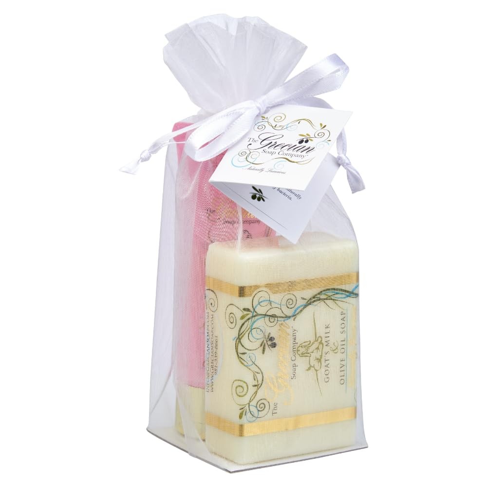Grecian Goat’s Milk Soap & Lotion Gift Set Plumeria Scent for Women
