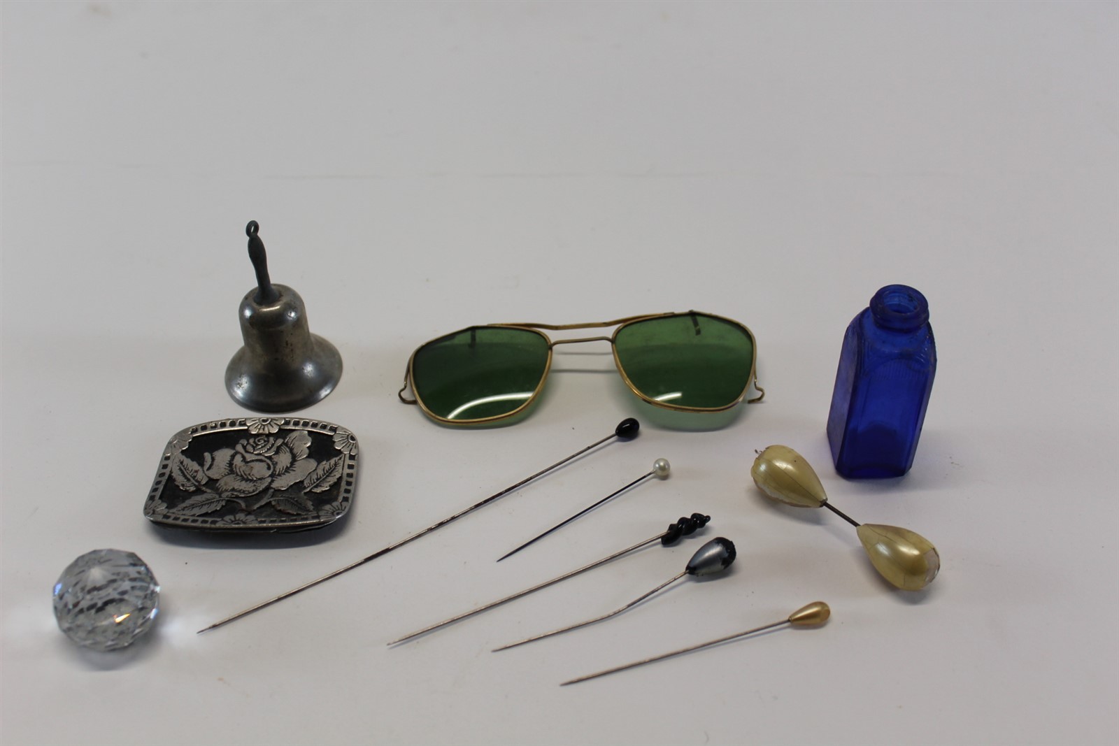 Vintage Women’s Dresser Drawer Lot Sunglasses Bell Hair Pins and More
