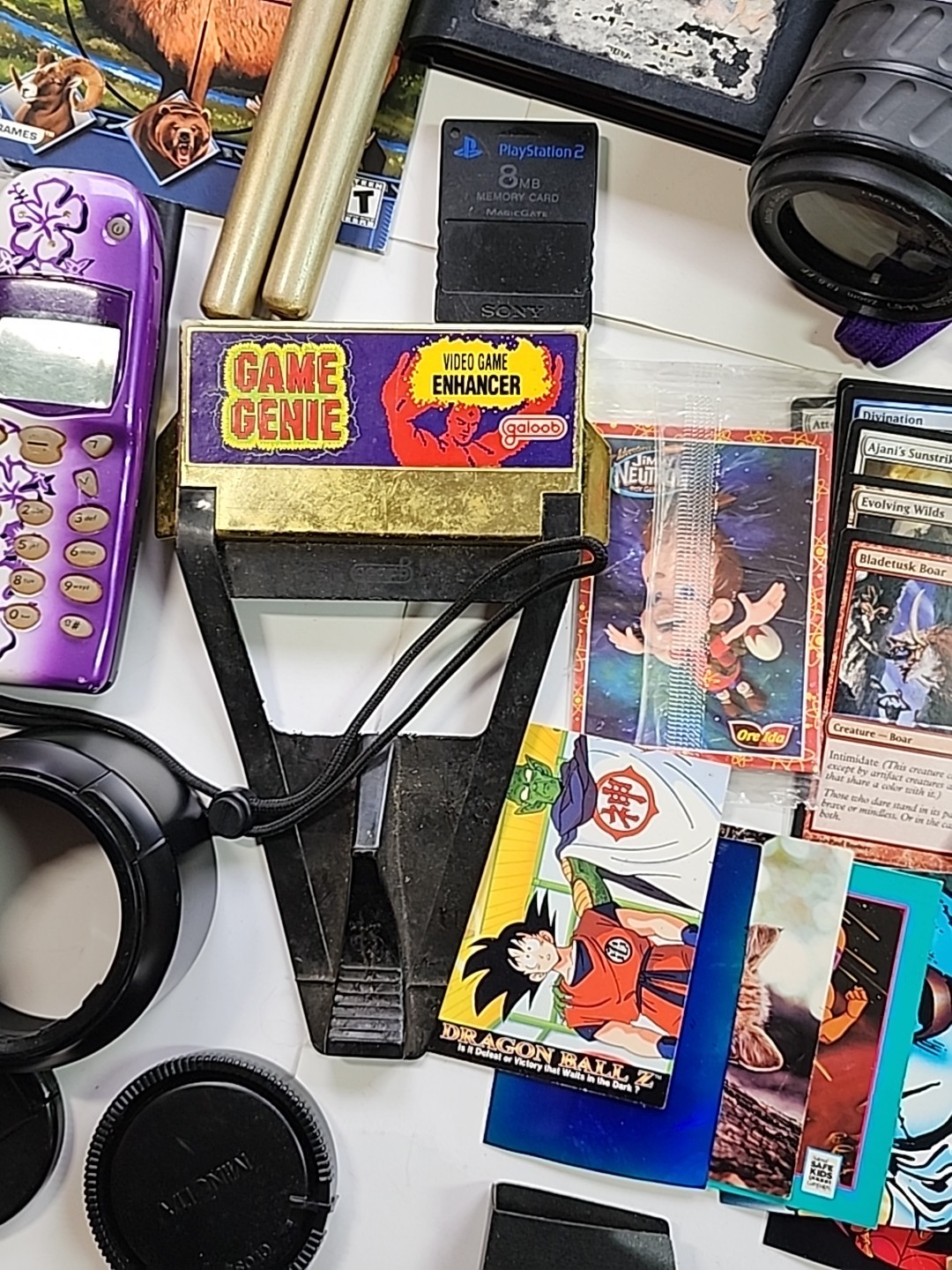 Large Junk Drawer Lot Records Comics Cameras Phones Cards VHS Cds Games Ephemera
