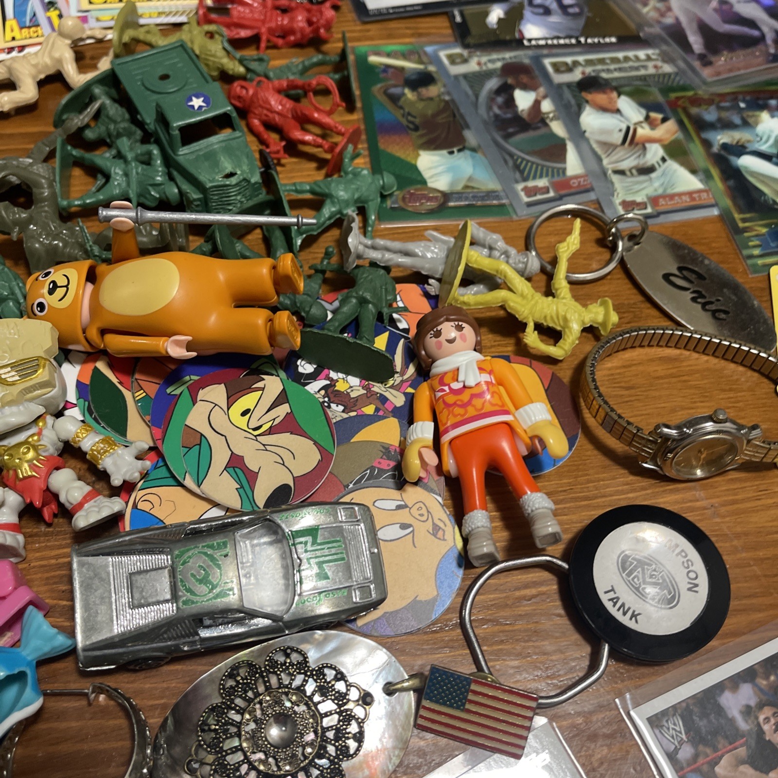 Vintage Junk Drawer Lot – Toys, Cards, GPK, Keychains, Watches, Jewelry, Pokémon