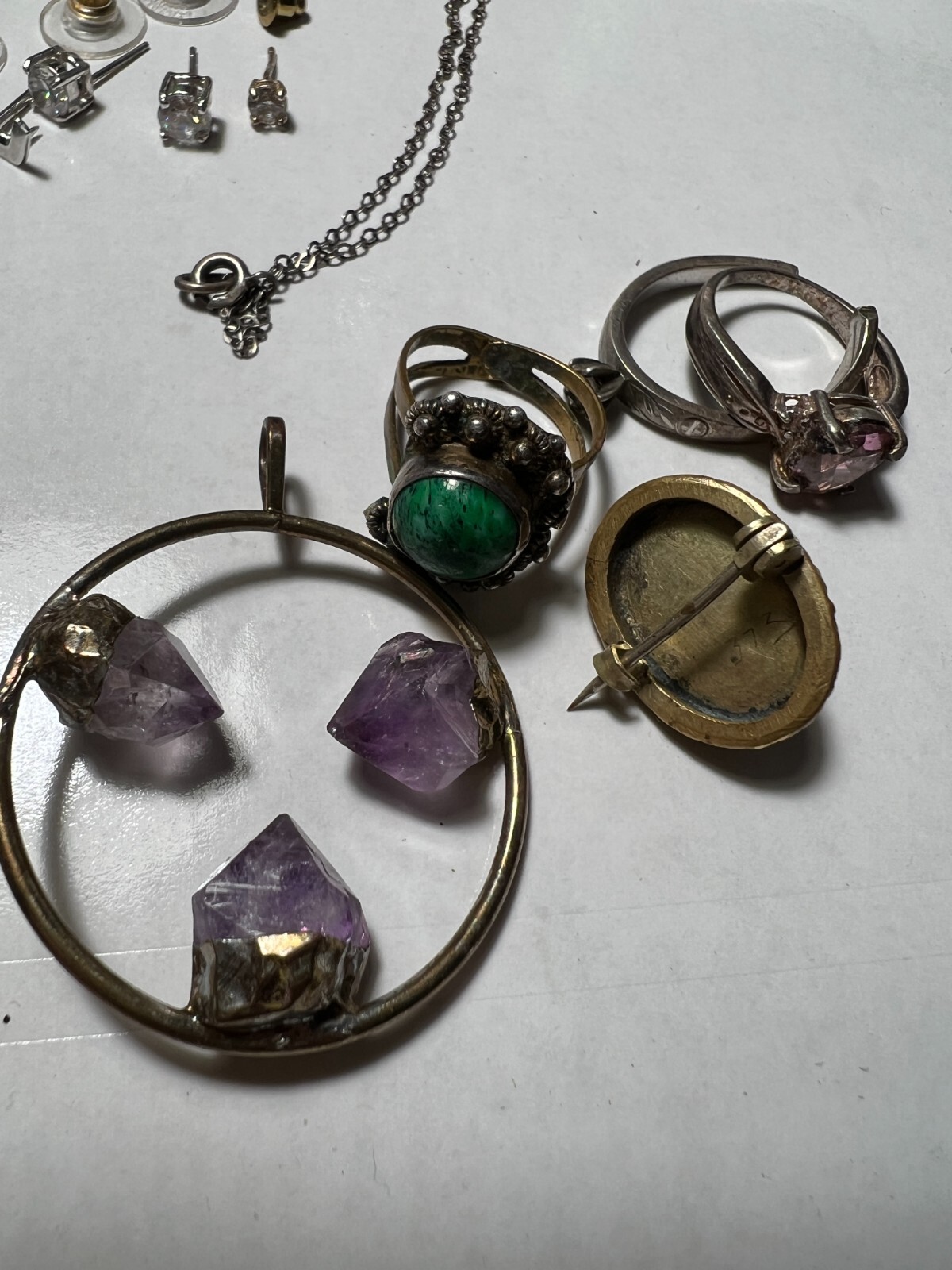 COOL BEANS Antique Brass Jewelry Lot w/ Bonus Sterling Silver & Fashion Pieces