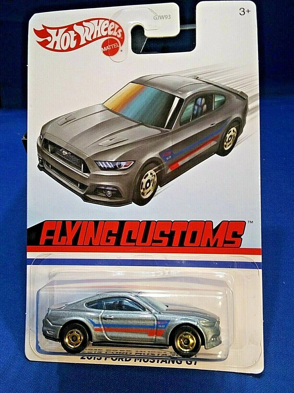 HOT WHEELS FLYING CUSTOMS 2015 FORD MUSTANG GT GRAY DIECAST 1:64 SCALE MATTEL
