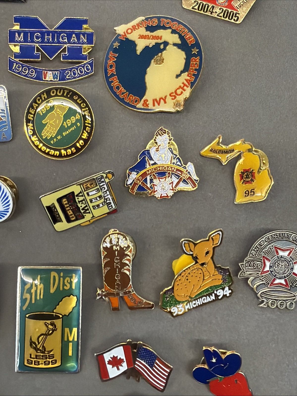 VTG Lapel Pins Lot – Vfw, Michigan, Travel, Flag, Eagle, Conventions #1 ms1