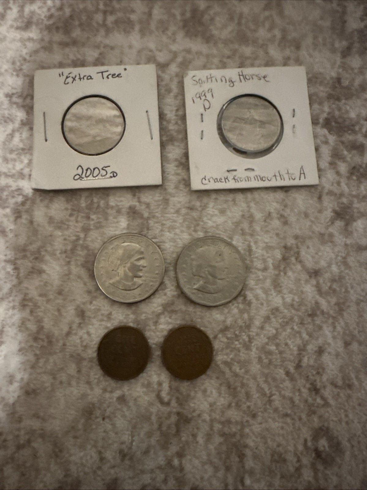 Coins . Quarters, Pennies, Susan B anthony