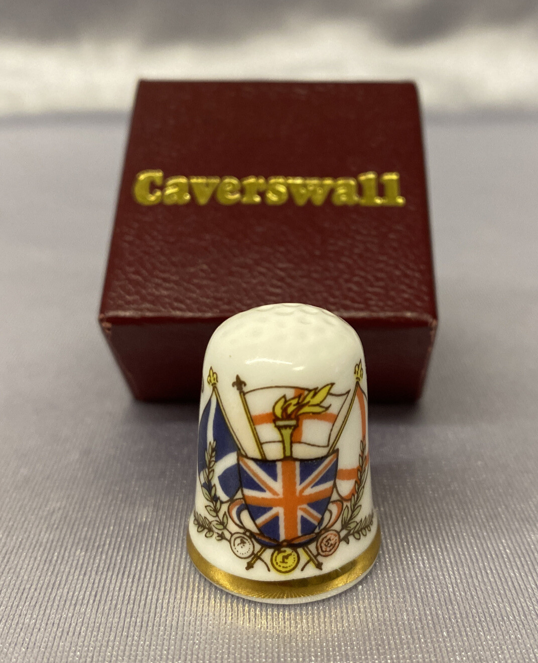 SUMMER OLYMPIAD OLYMPICS 1984 LOS ANGELES ENGLAND FLAG SOUVENIR THIMBLE ORIGINAL
