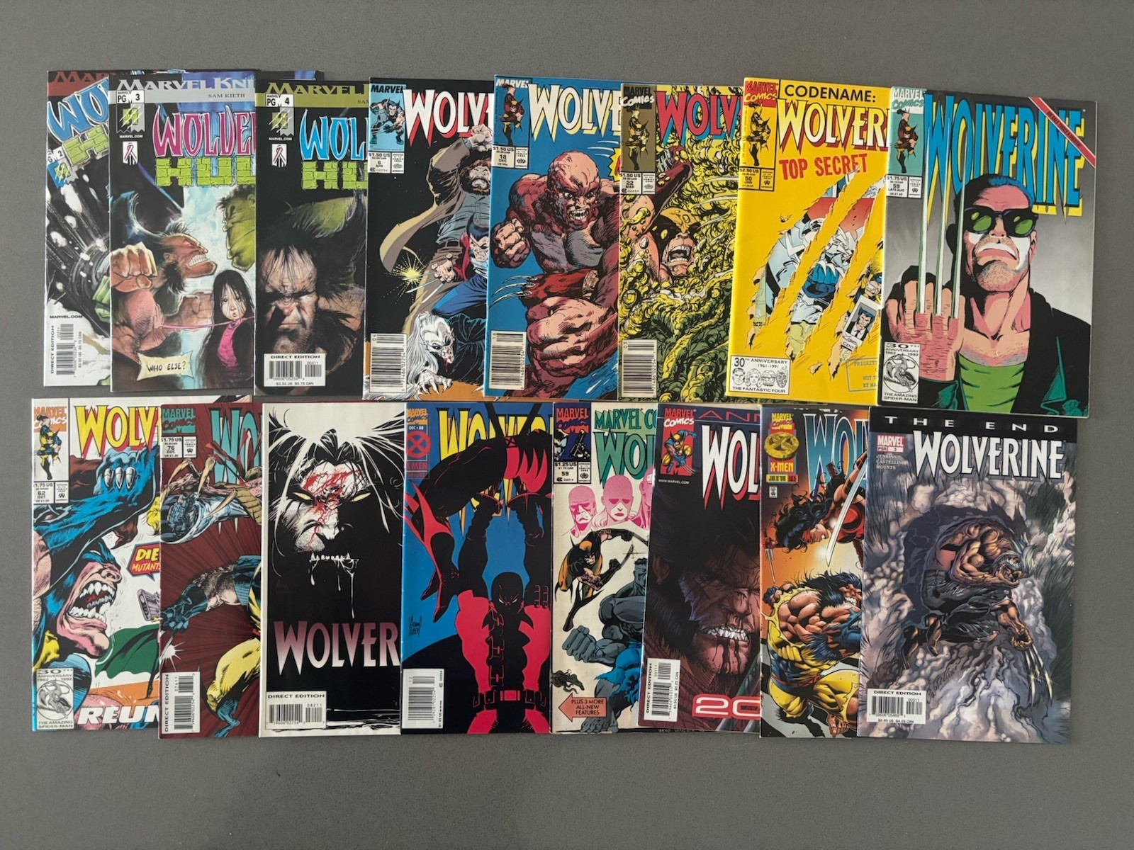 Marvel Wolverine 16 Comic Lot: Knights Wolverine/Hulk, Codename, Annual 2000