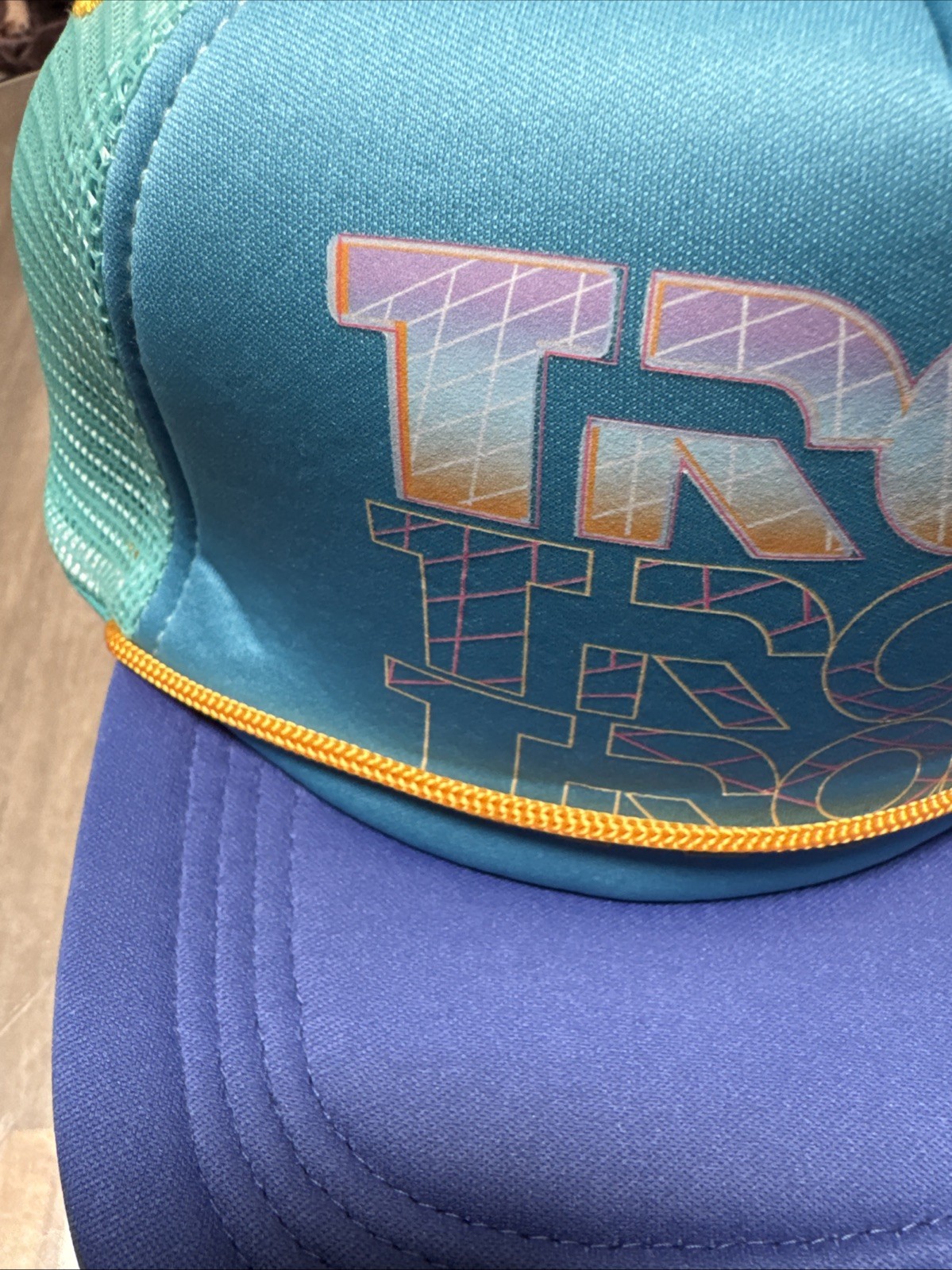 Disney Parks Tron Ares Lightcycle Run Retro Adjustable Trucker Mesh Hat Cap New