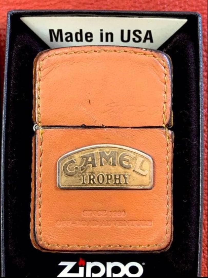 Zippo camel trophy leather wrapped metal 1996 rare item