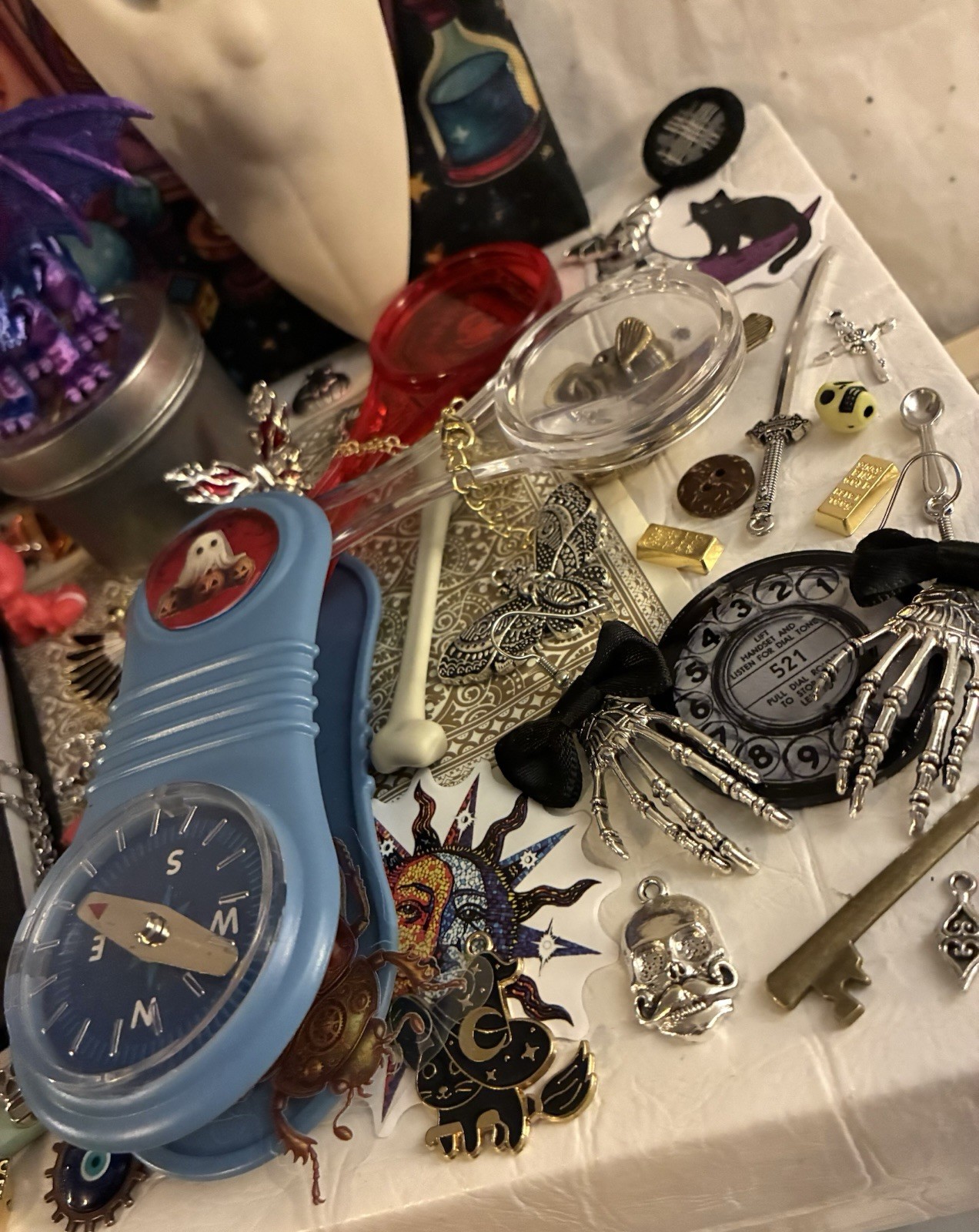 Ghost Log Booklet Goddess Figurine Tarot Pouch Charms Junk Drawer Wicca Art Lot