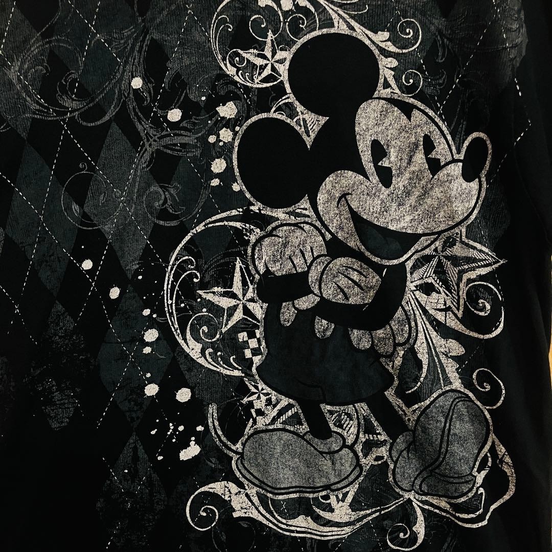 [Official] Disney Mickey Mouse T-shirt L Black Monotone Made in Mexico