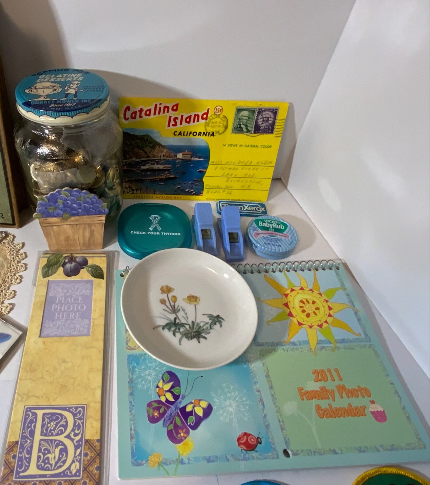 VTG Junk Drawer Lot Assemblage Art Mixed Media Crafts Over 4# Buttons Books MOP