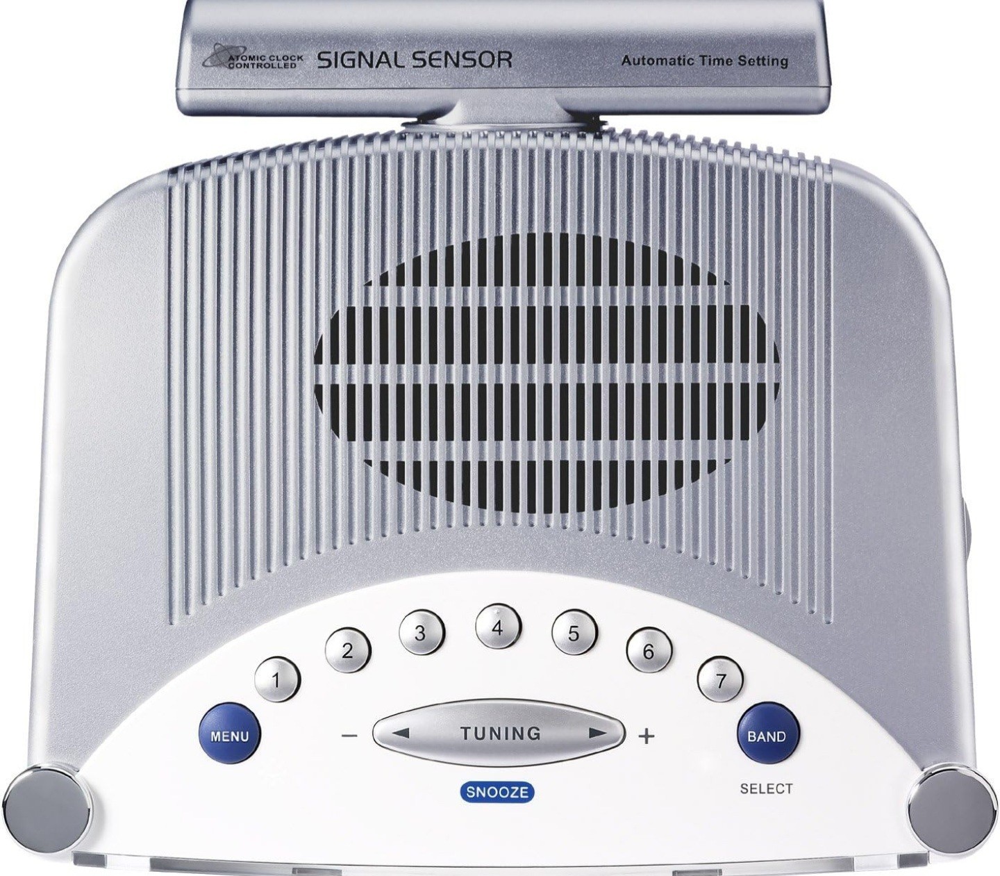 Sangean RCR-22 Clock Radio Digital Tuning Silver White