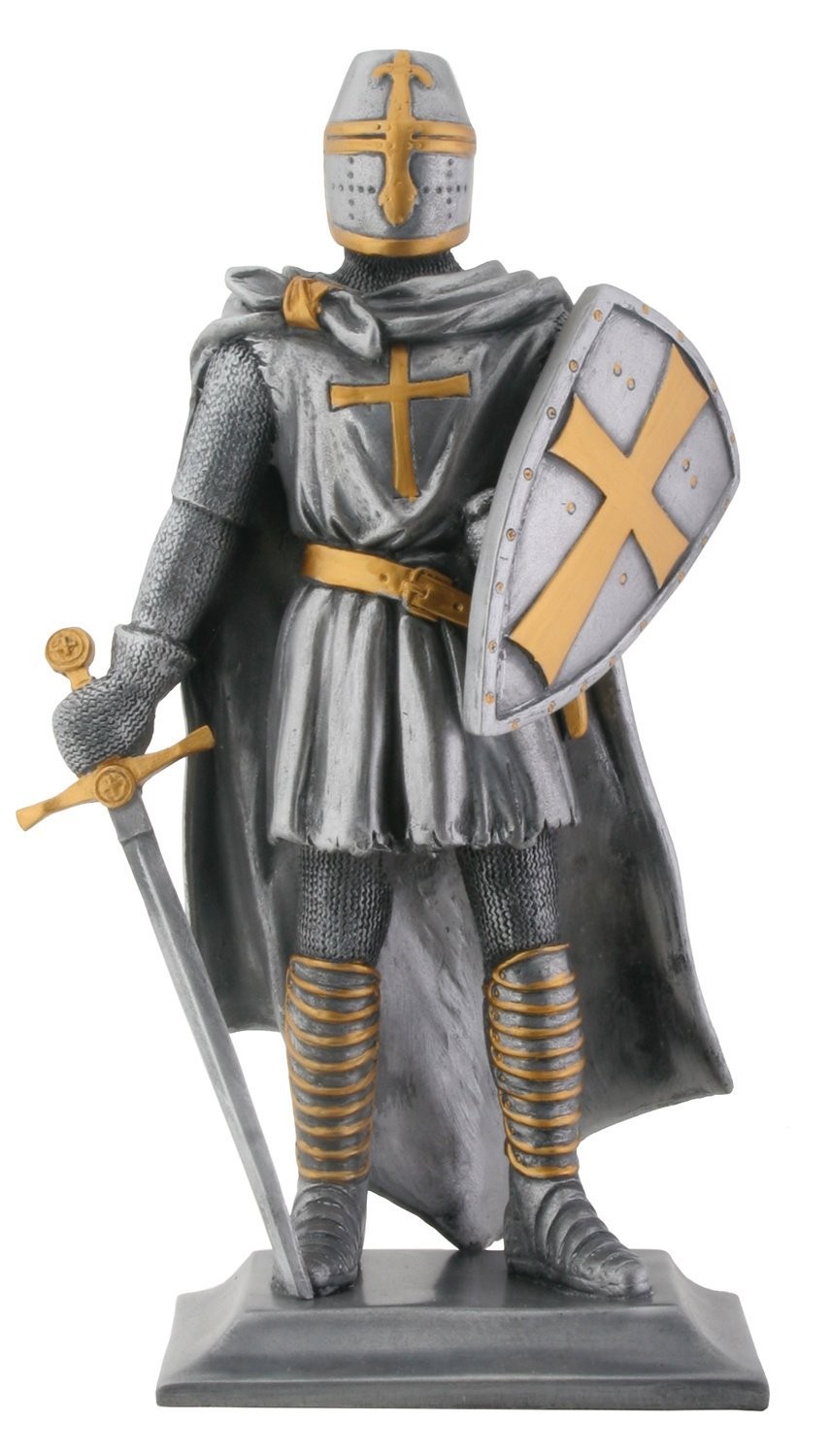 Templar Knight Medieval Collectible Statue Figurine-H: 9″